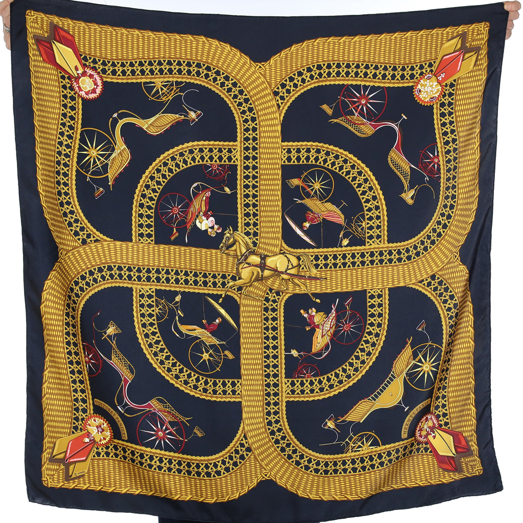 Hermès Voitures Paniers Vintage Silk Scarf