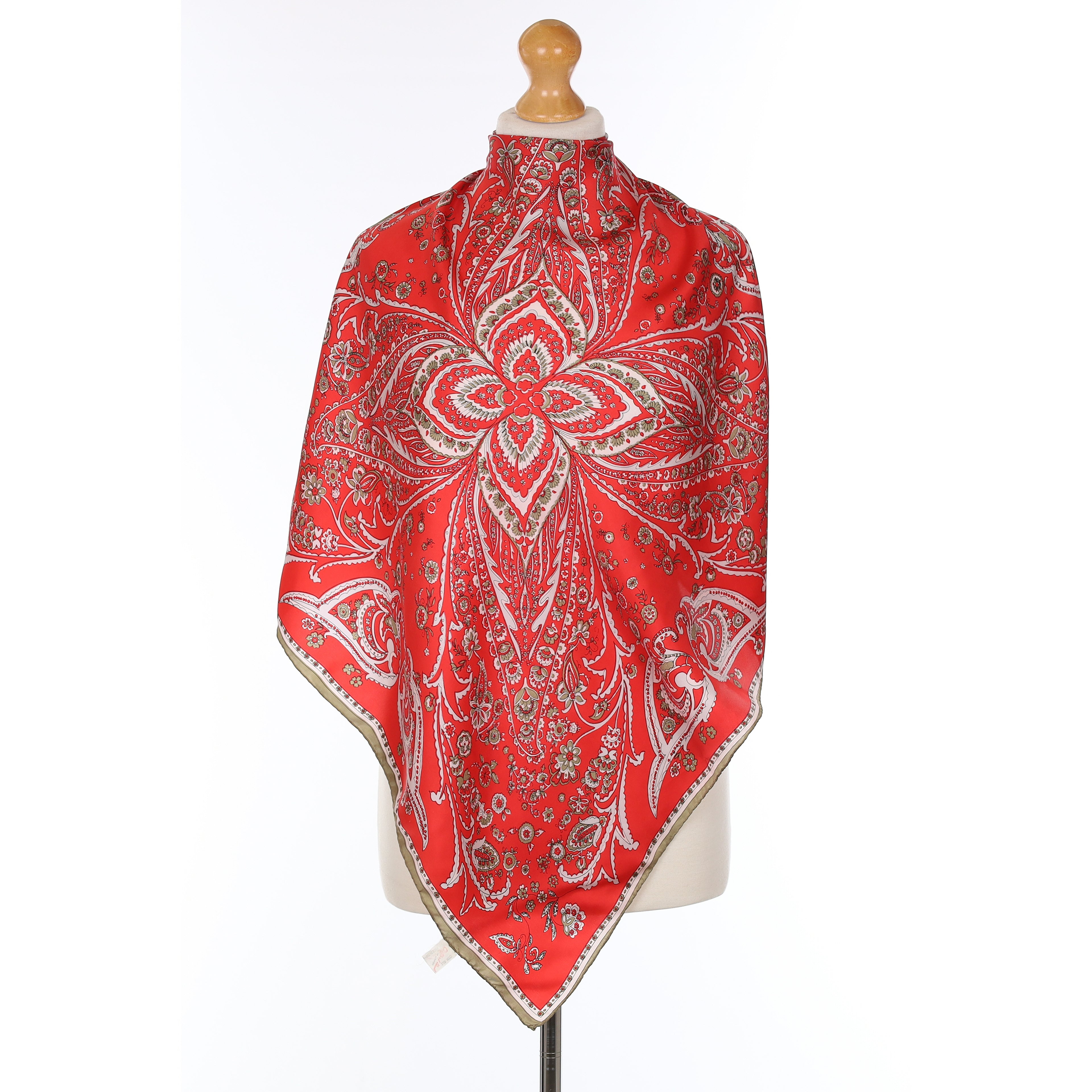 Clifford Bond Red Paisley Vintage Silk Scarf