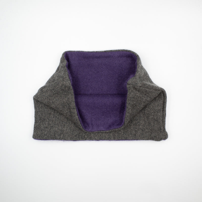 Slate Grey and Grape Purple Neck Warmer