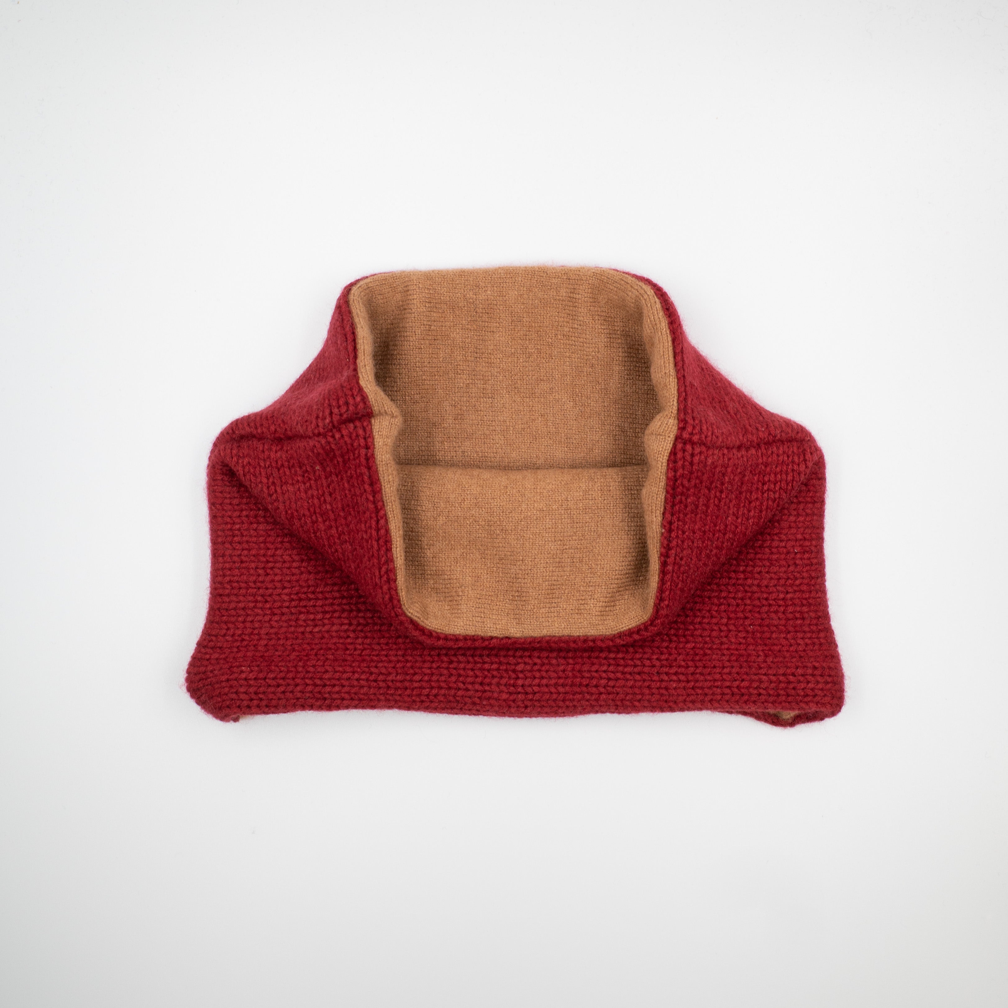 Men’s Scarlet Red and Camel Chunky Neck Warmer