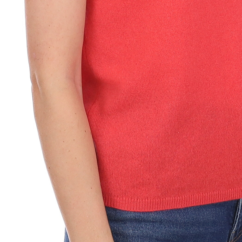 Brand New Coral Pink Cashmere Crew Neck T-Shirt Medium UK 12-14