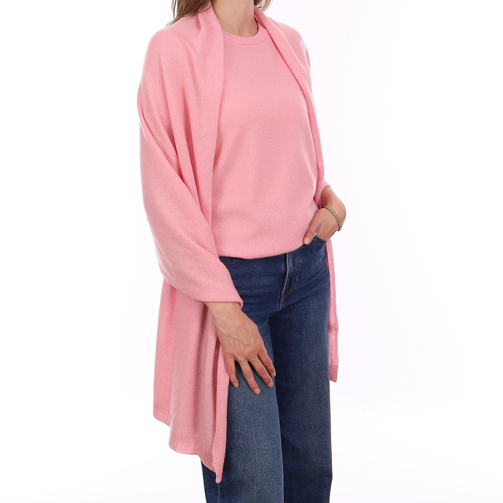 Brand New Candy Floss Pink Cashmere Crew Neck T-Shirt Large UK 16-18