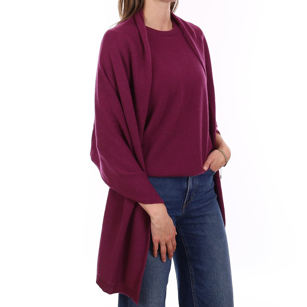 Brand New Mulberry Purple Cashmere Crew Neck T-Shirt Medium UK 12-14
