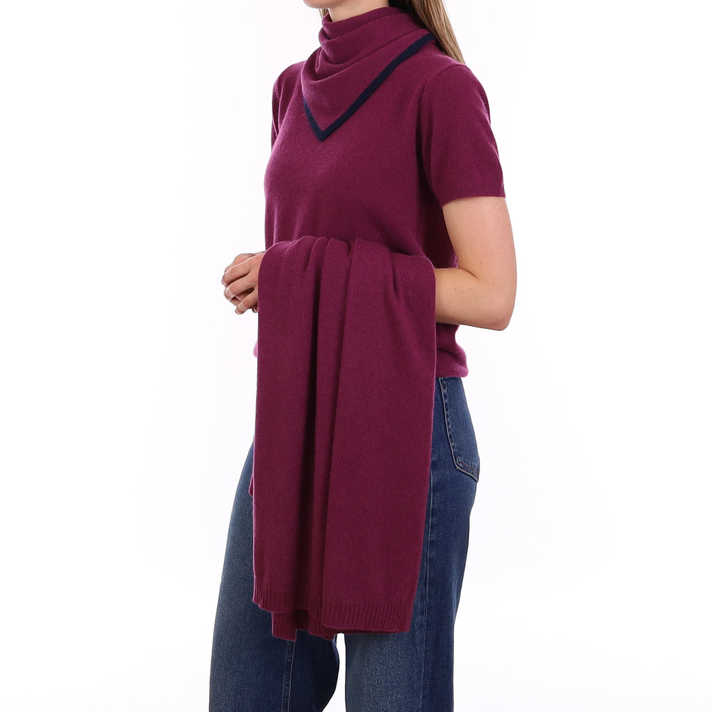 Brand New Mulberry Purple Cashmere Crew Neck T-Shirt Medium UK 12-14