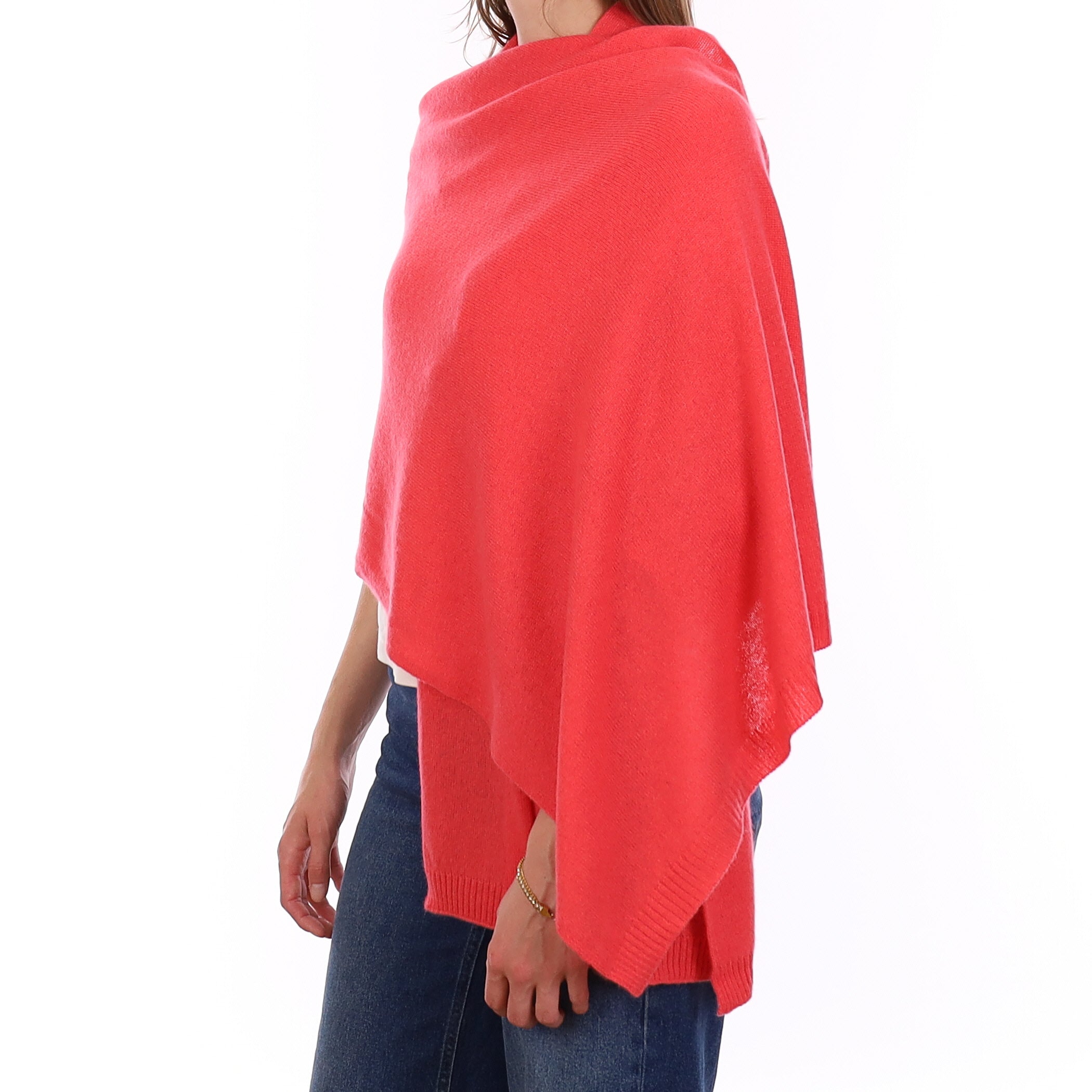 Brand New Coral Recycled Cashmere Wrap