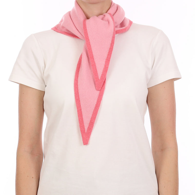 Brand New Candy Floss and Strawberry Ice Recycled Cashmere Triangle Scarf