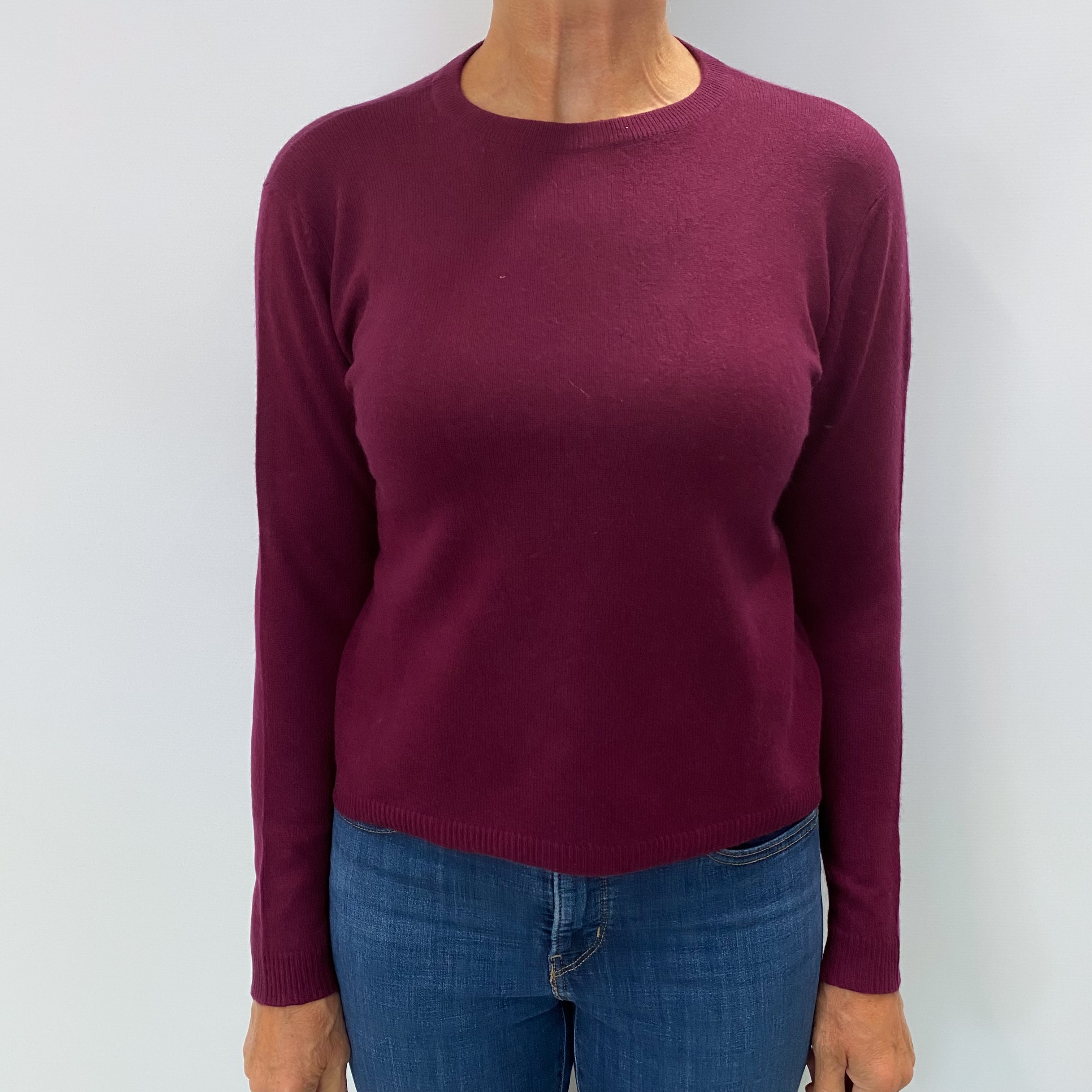 Mulberry Purple Cashmere Crew Neck Jumper Medium