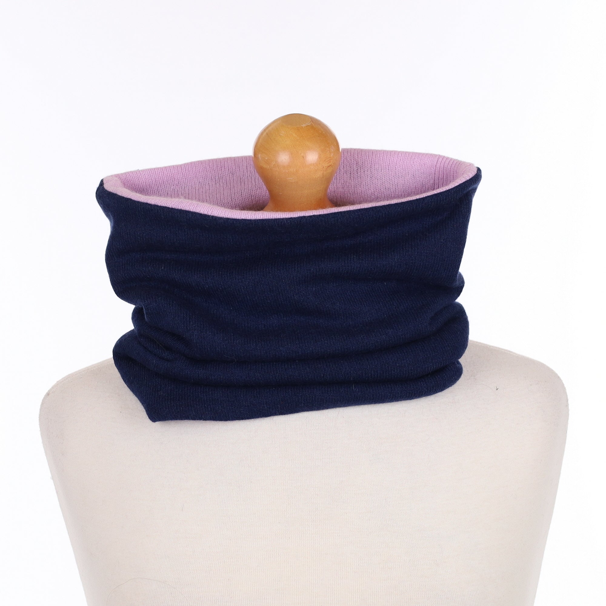 Navy Blue and Purple Luxury Double Layered Snood