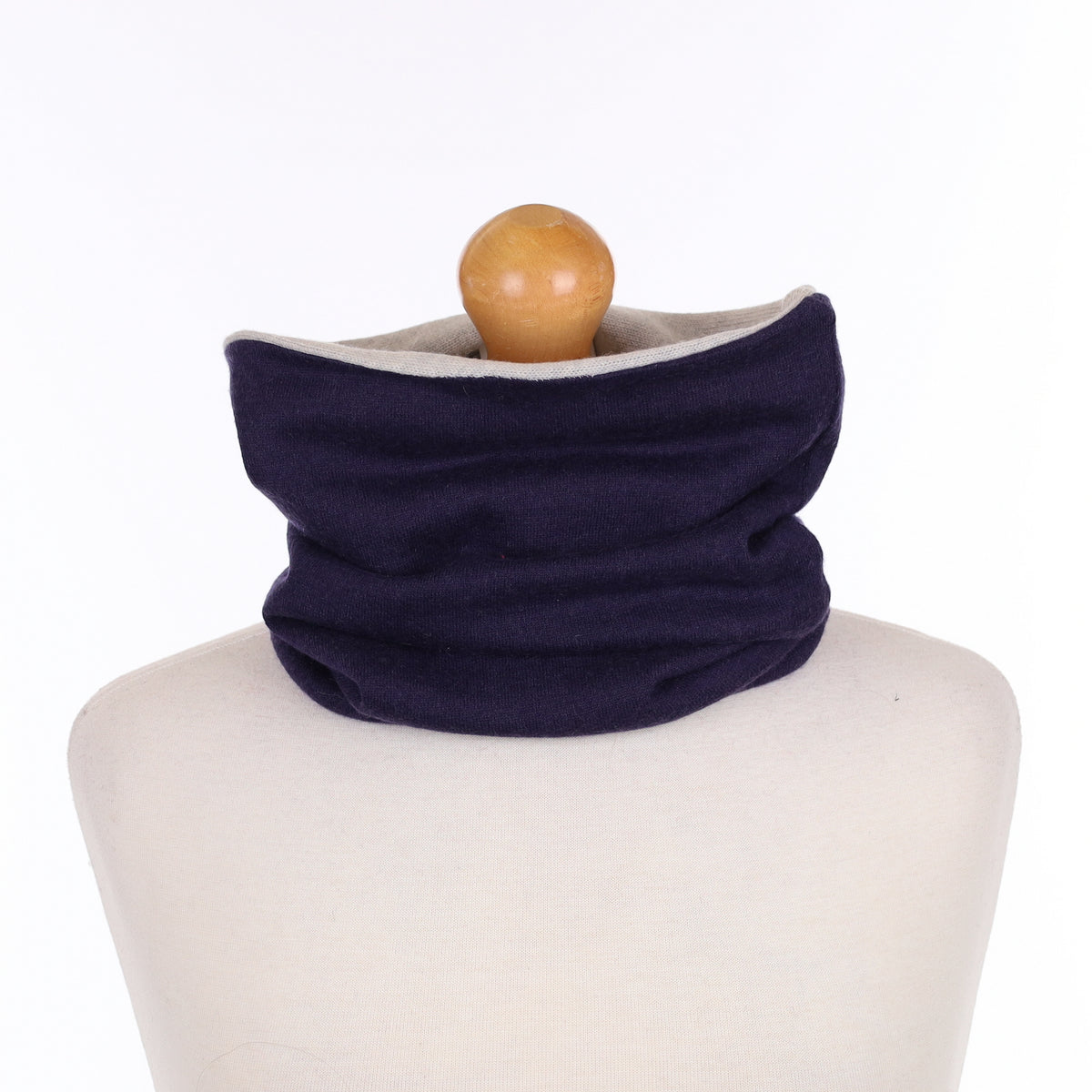 Navy Blue and Smoke Grey Luxury Double Layered Snood