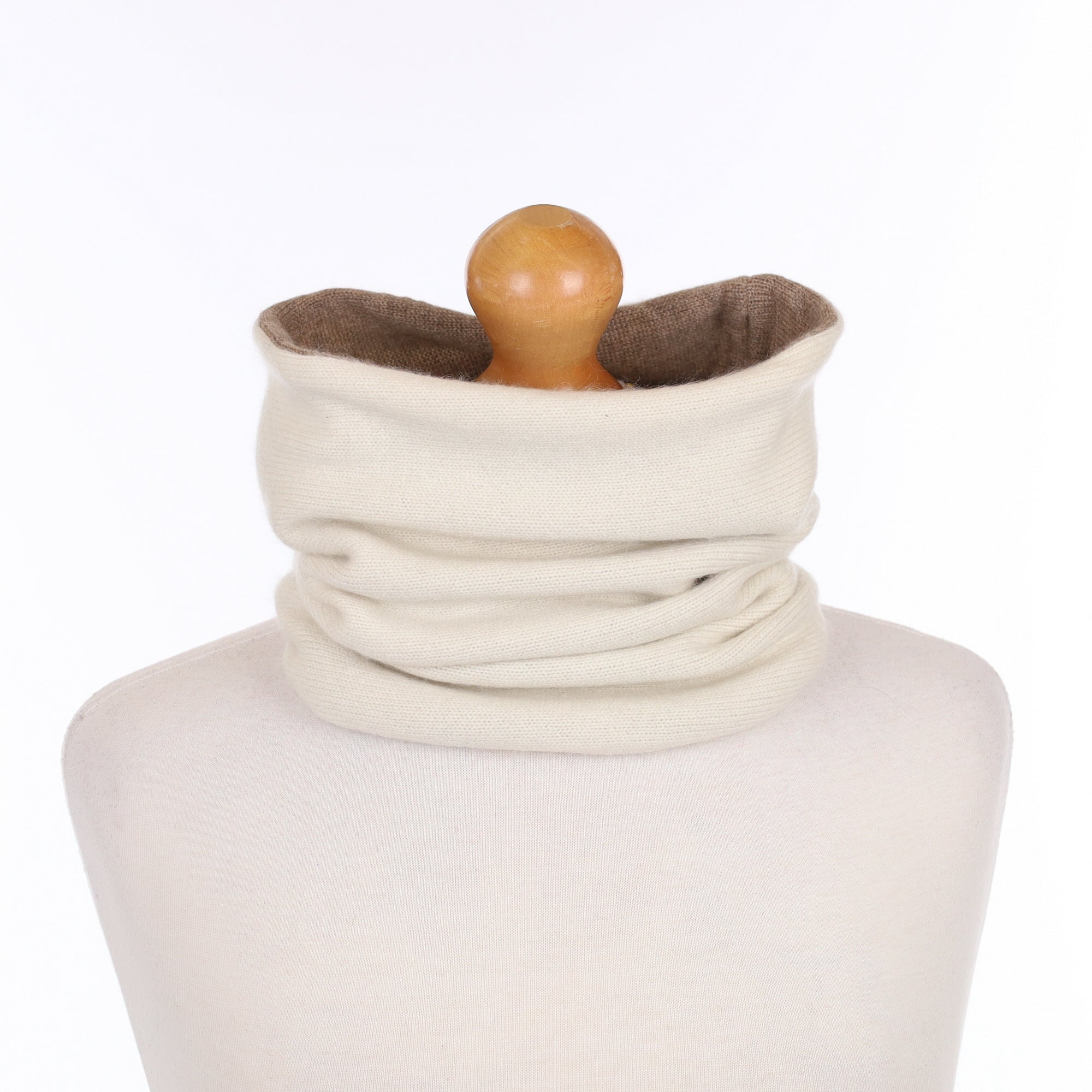 Vanilla Cream and Brown Luxury Double Layered Snood