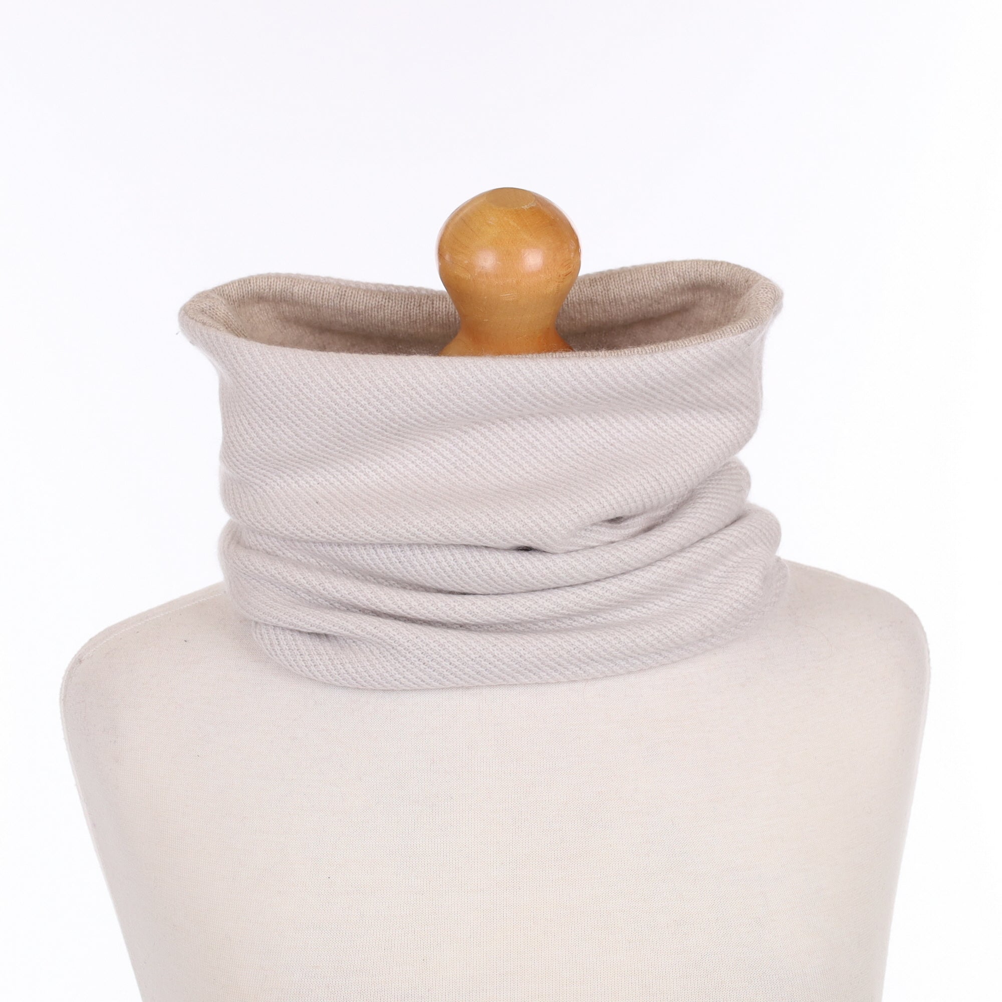Dove Grey and Biscuit Luxury Double Layered Snood