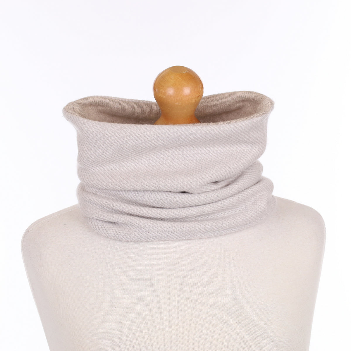 Dove Grey and Biscuit Luxury Double Layered Snood