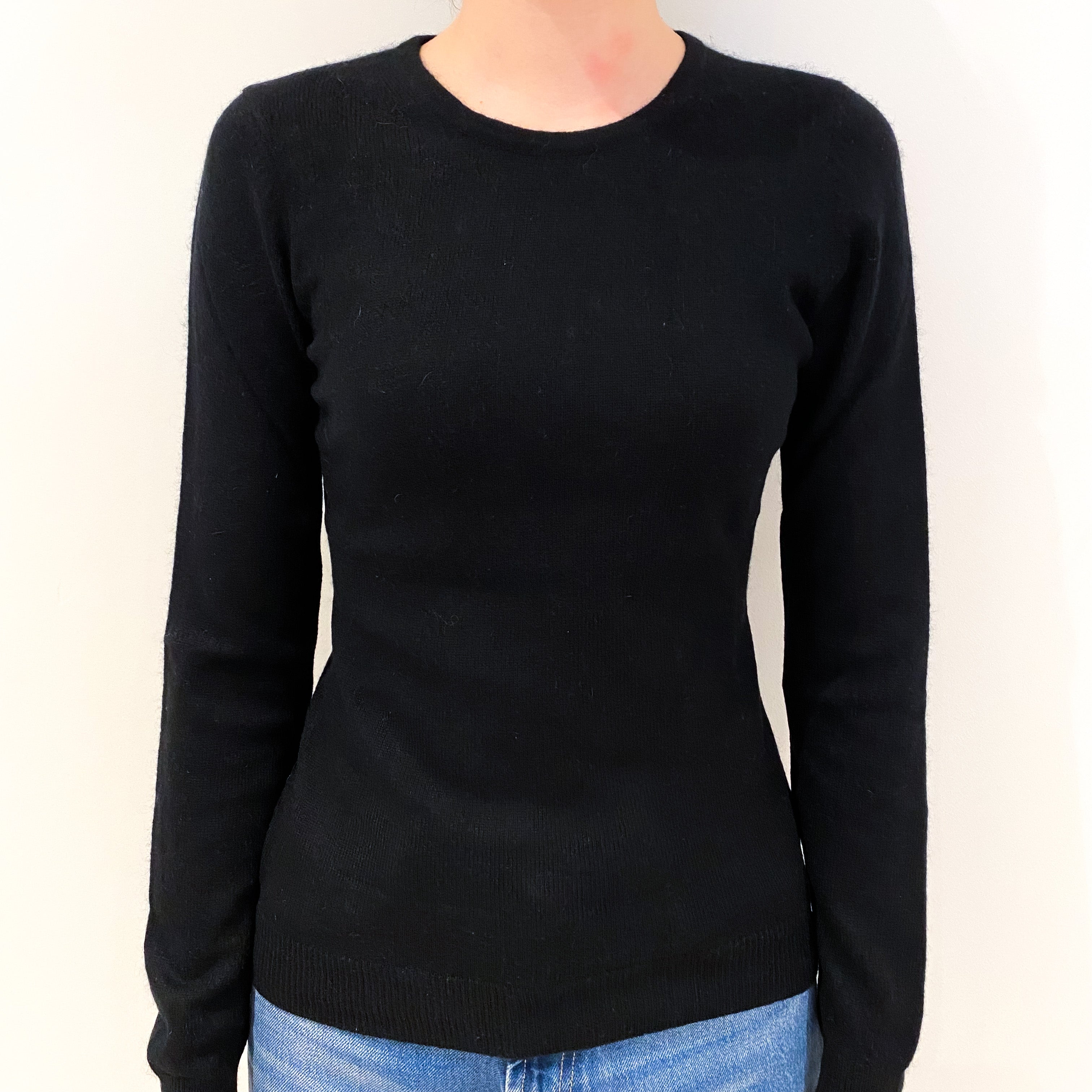 Black Cashmere Crew Neck Jumper Extra Small