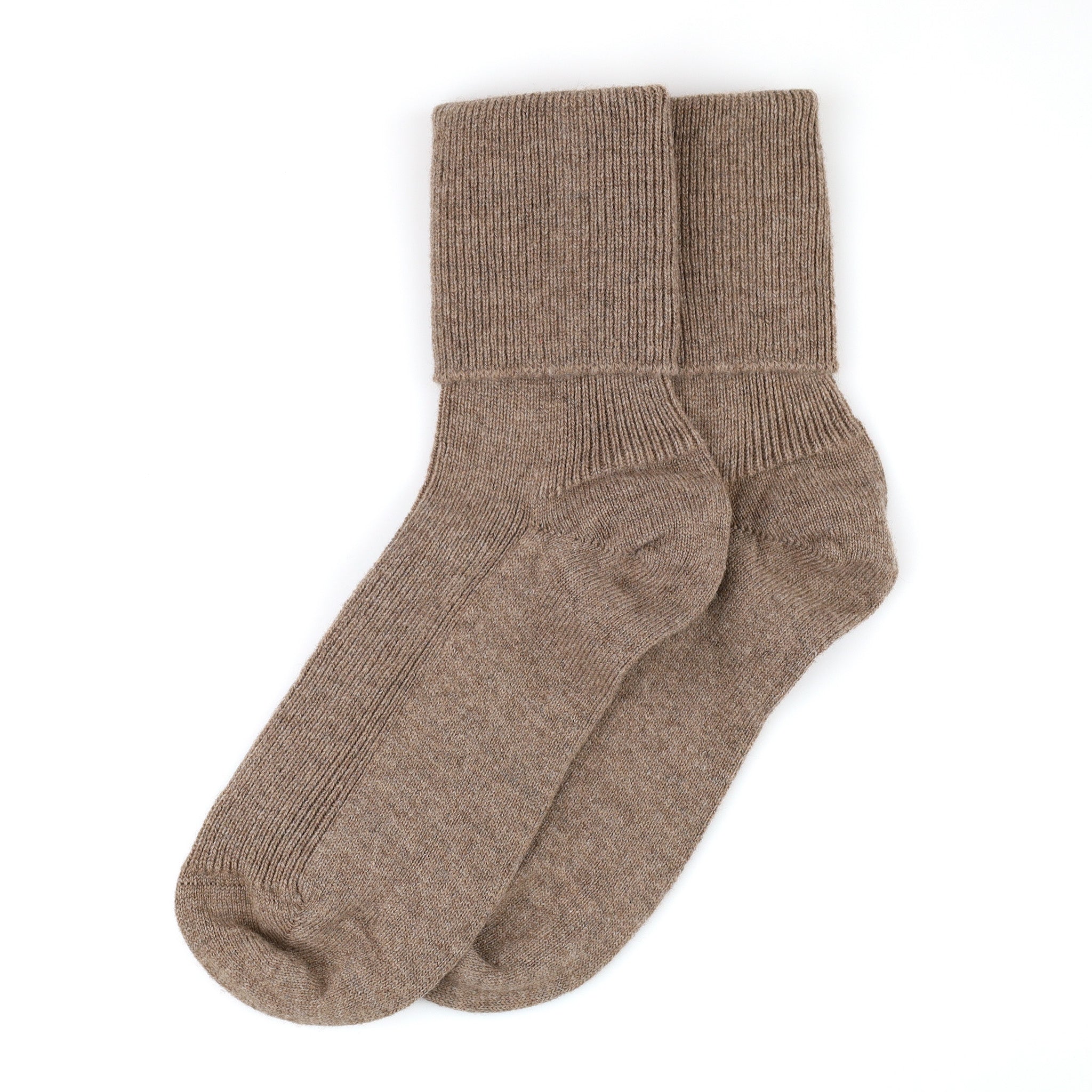 Brand New Scottish Taupe Brown Ladies Cashmere Every Day Socks