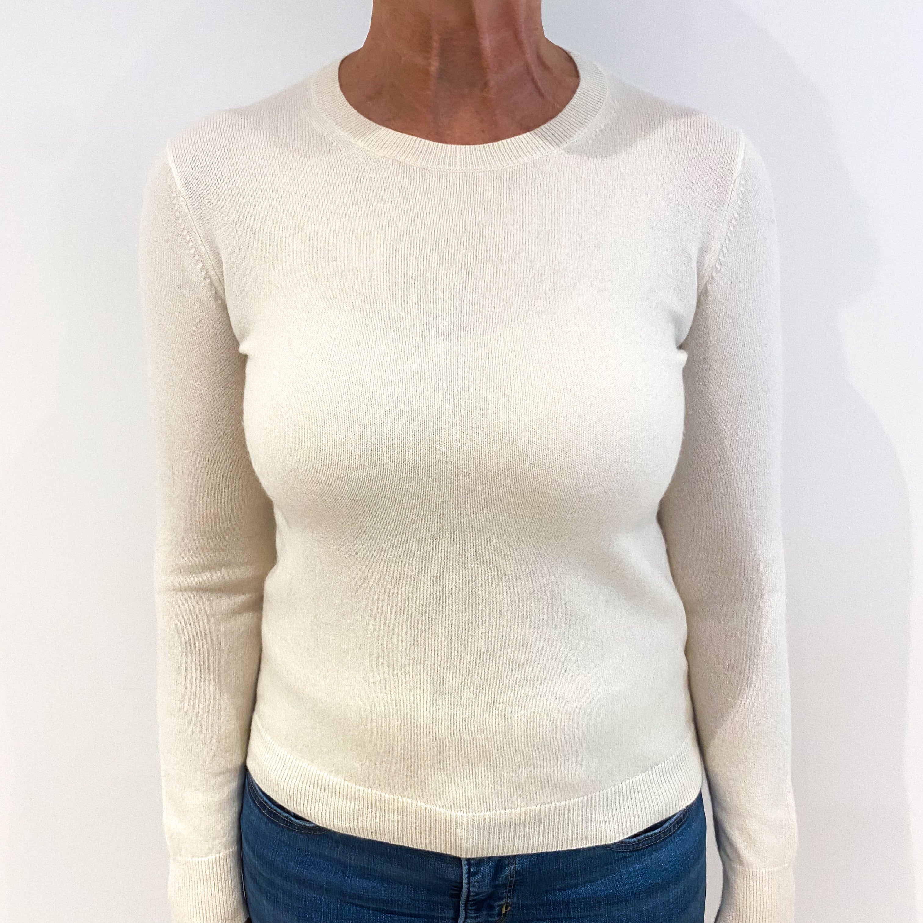 Cream Cashmere Crew Neck Jumper Medium