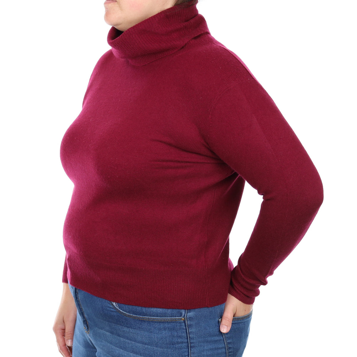 Mulberry Purple Cashmere Cowl Neck Jumper Large