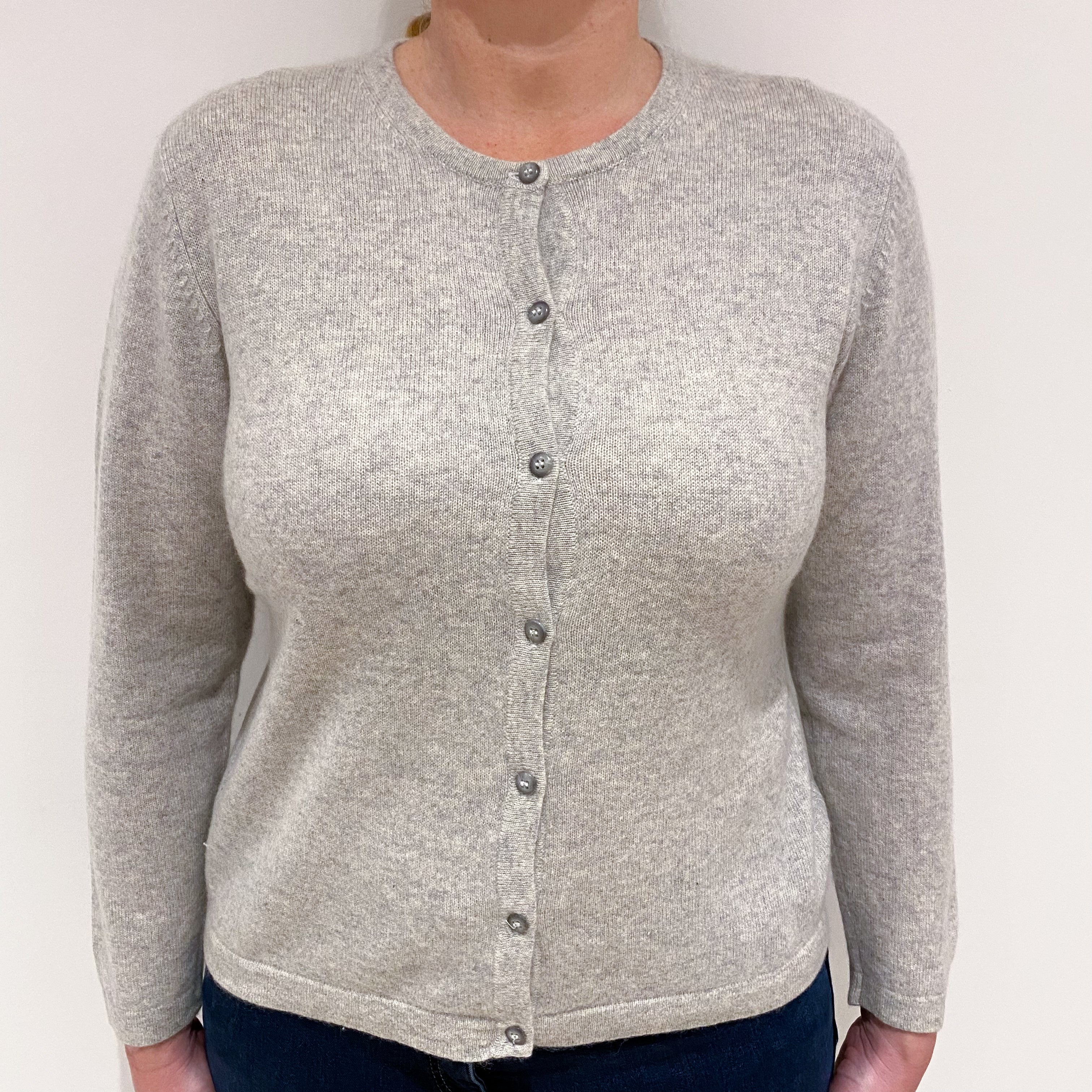 Mist Grey Cashmere Cardigan Large