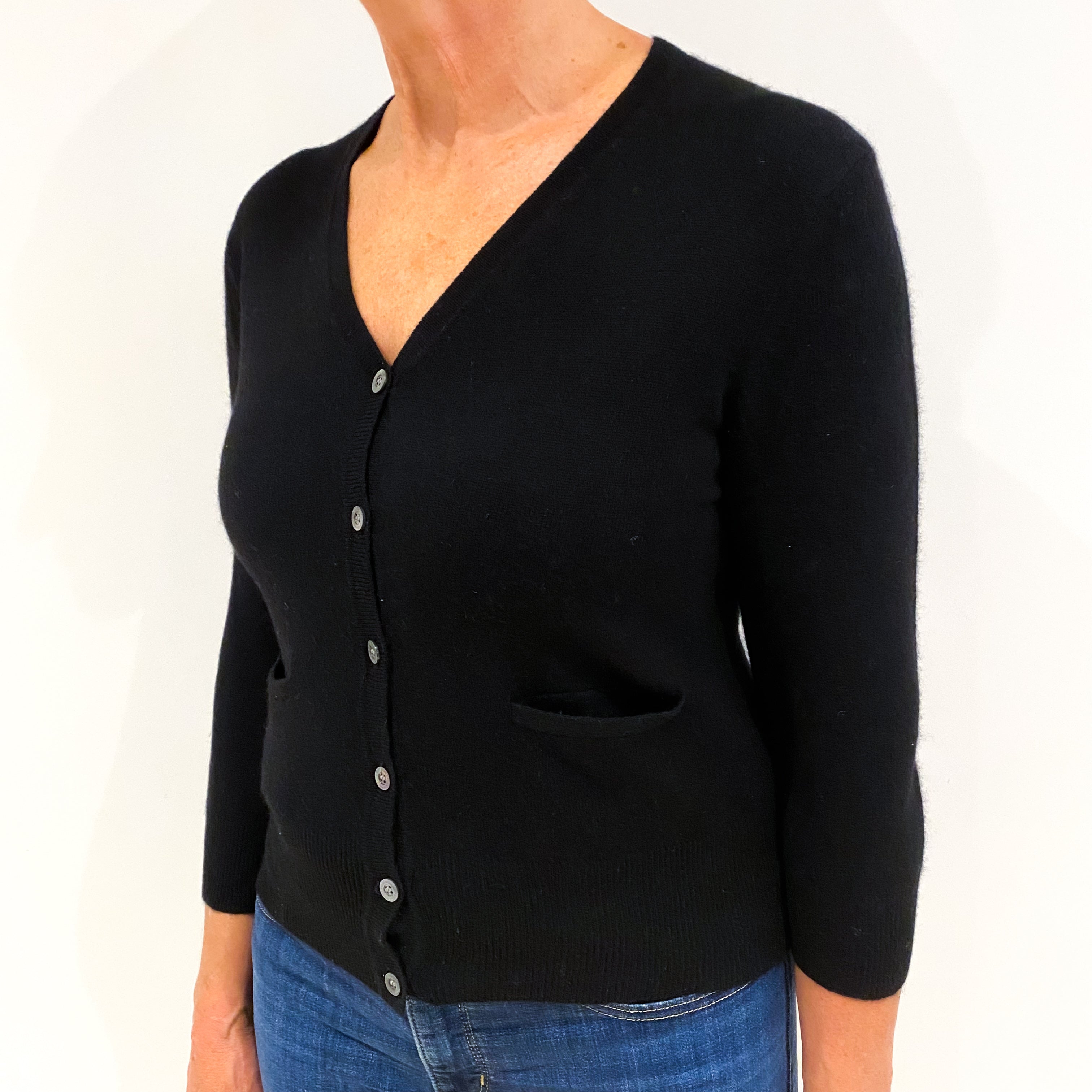 Black Cashmere Cardigan Medium