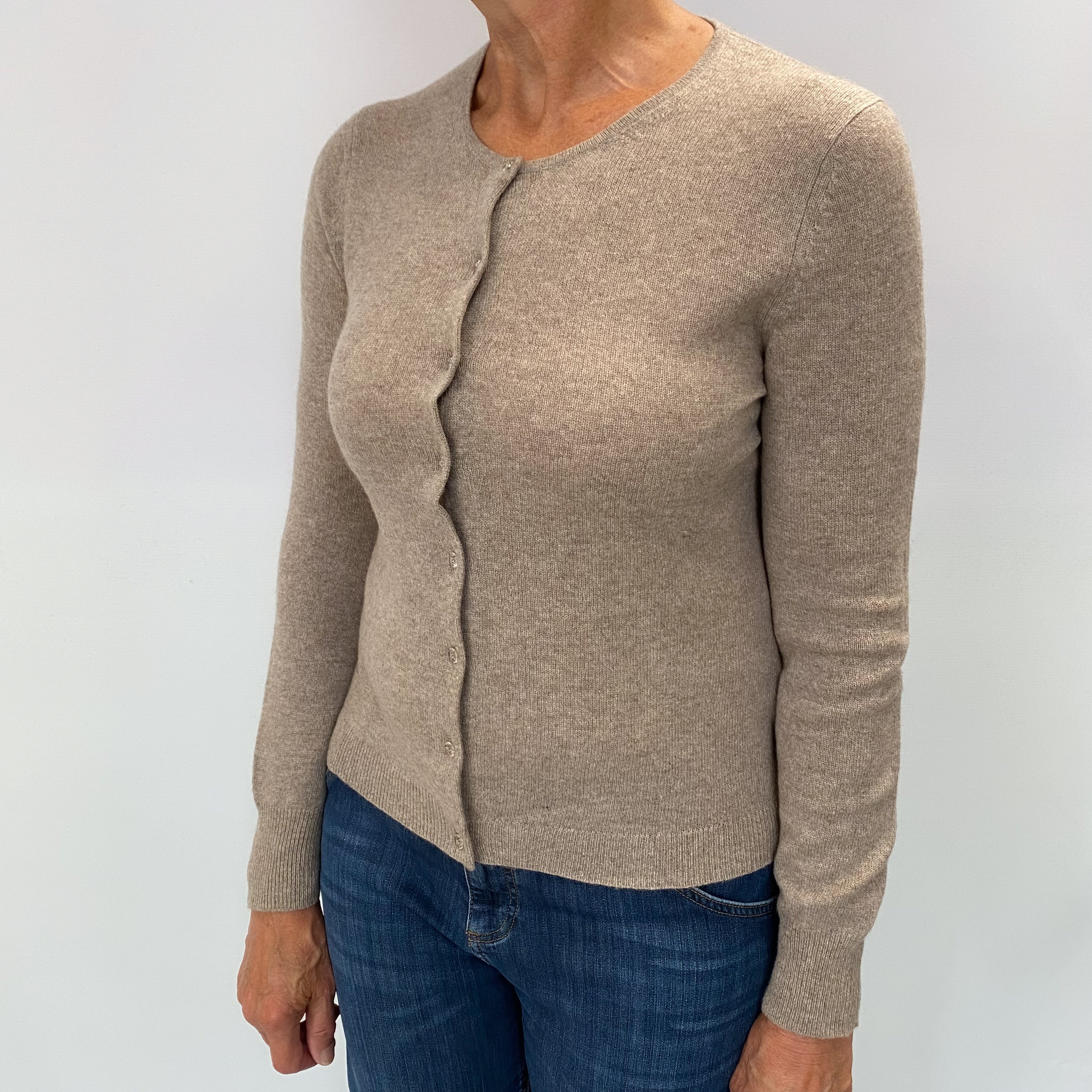 Mocha Brown Cashmere Cardigan Medium