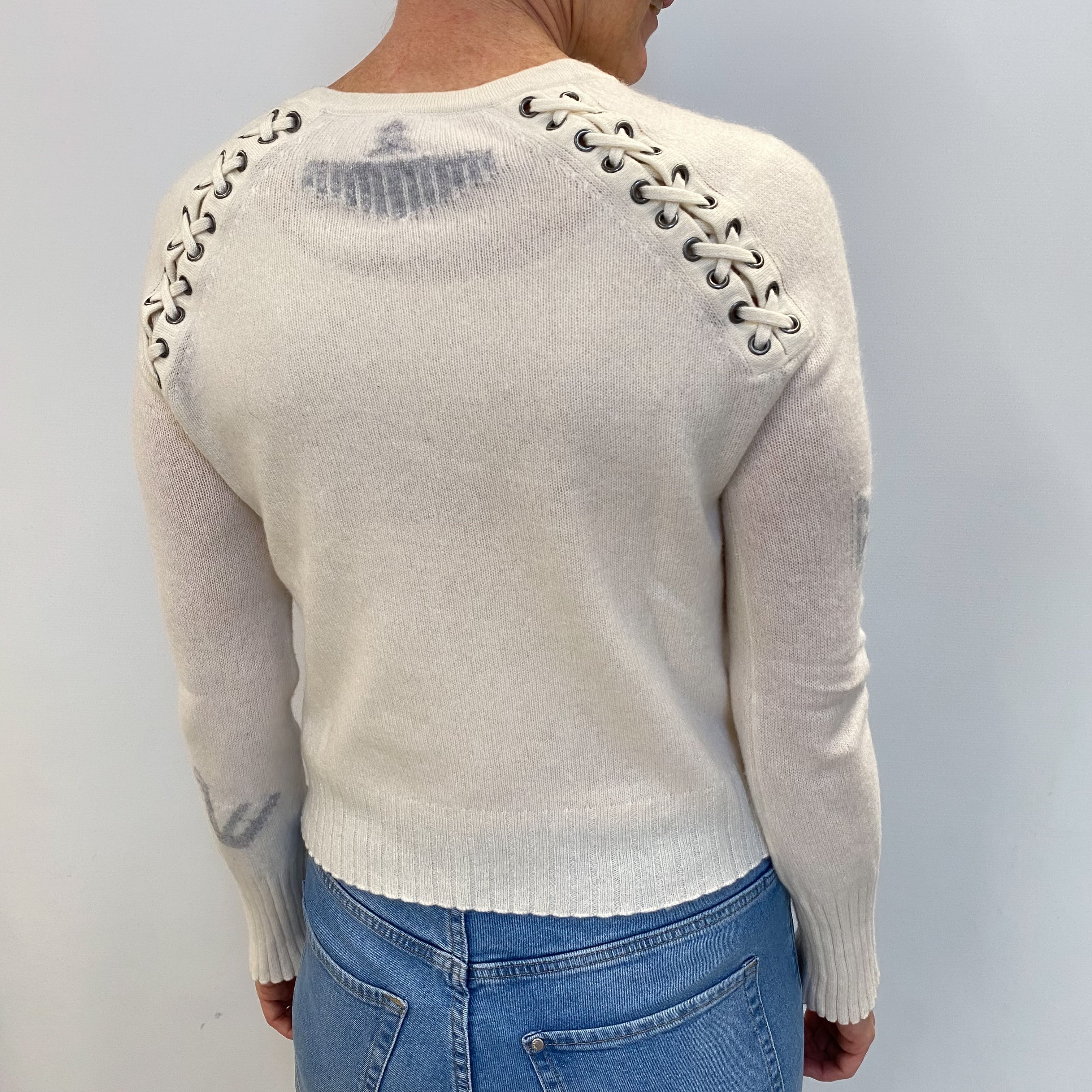 Winter White Cashmere Crew Neck Jumper Small
