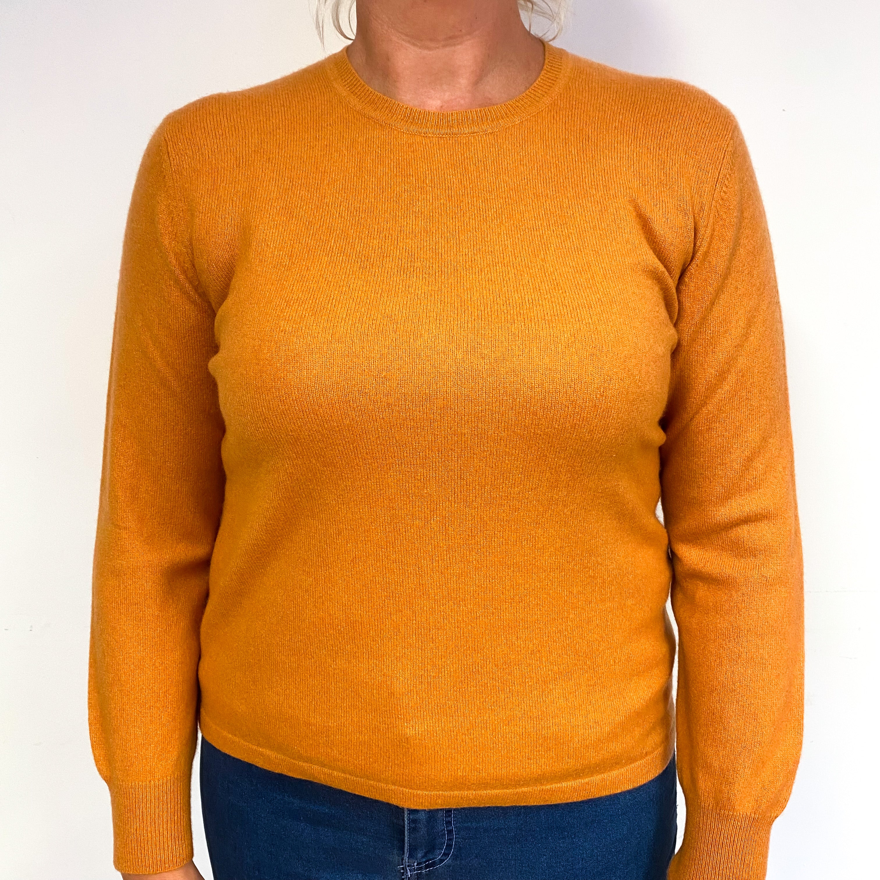 Mango Orange Cashmere Crew Neck Jumper Large