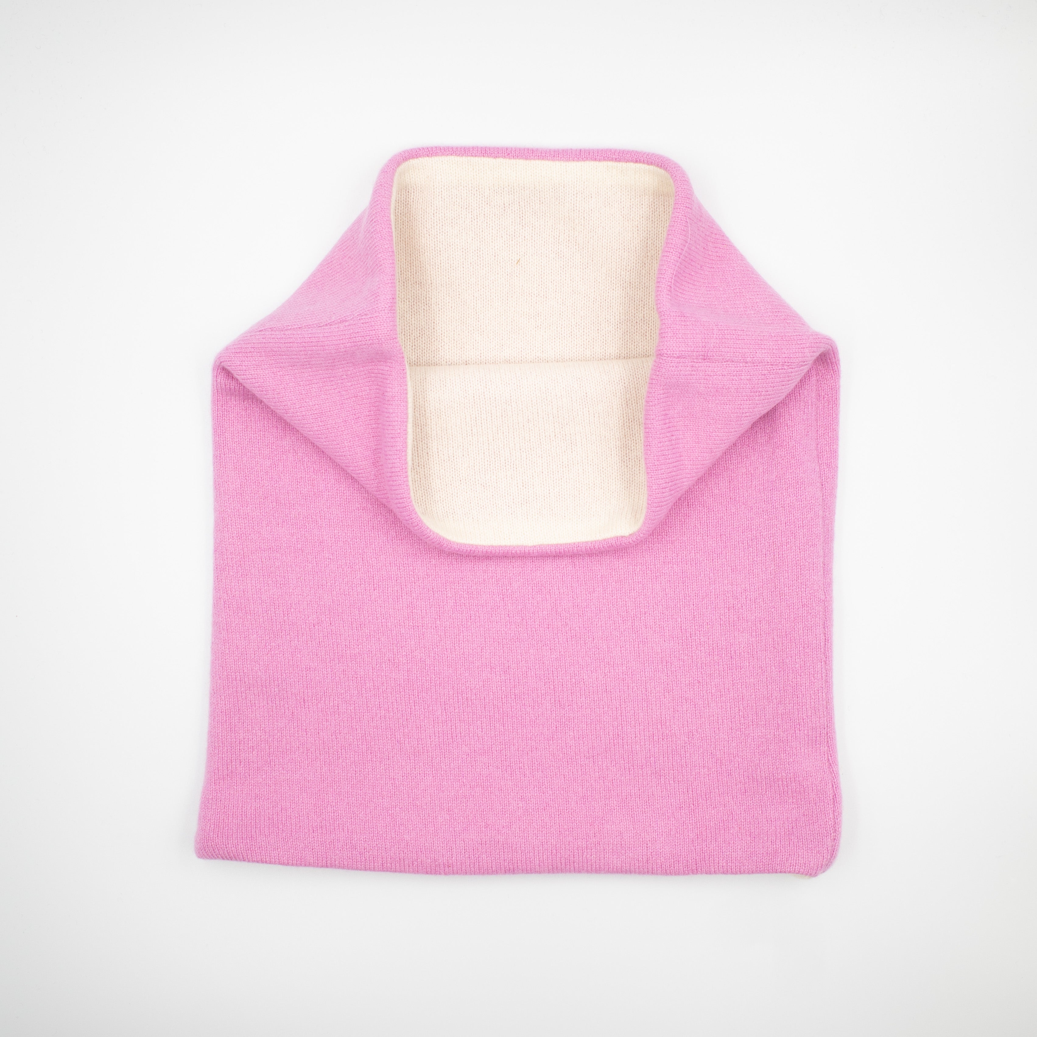 Candy Pink and Cream Luxury Double Layered Snood