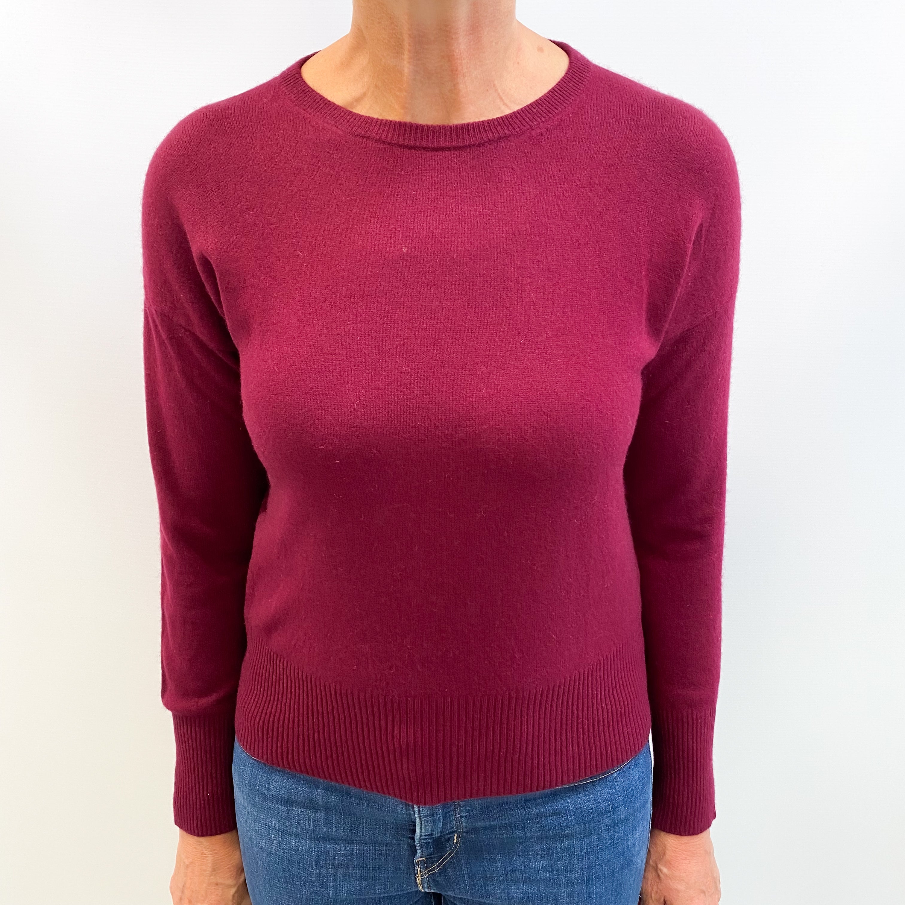Mulberry Red Cashmere Crew Neck Jumper Medium