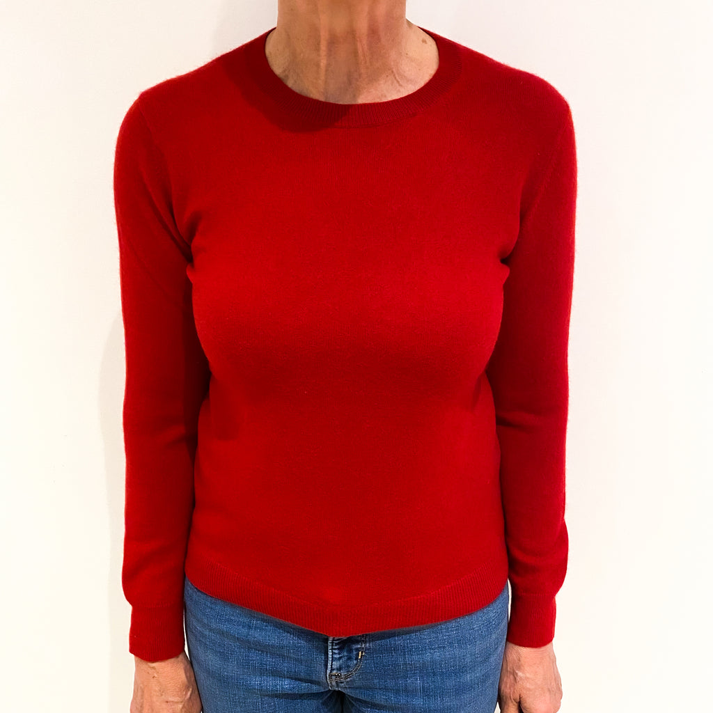 Post Box Red Cashmere Crew Neck Jumper Medium