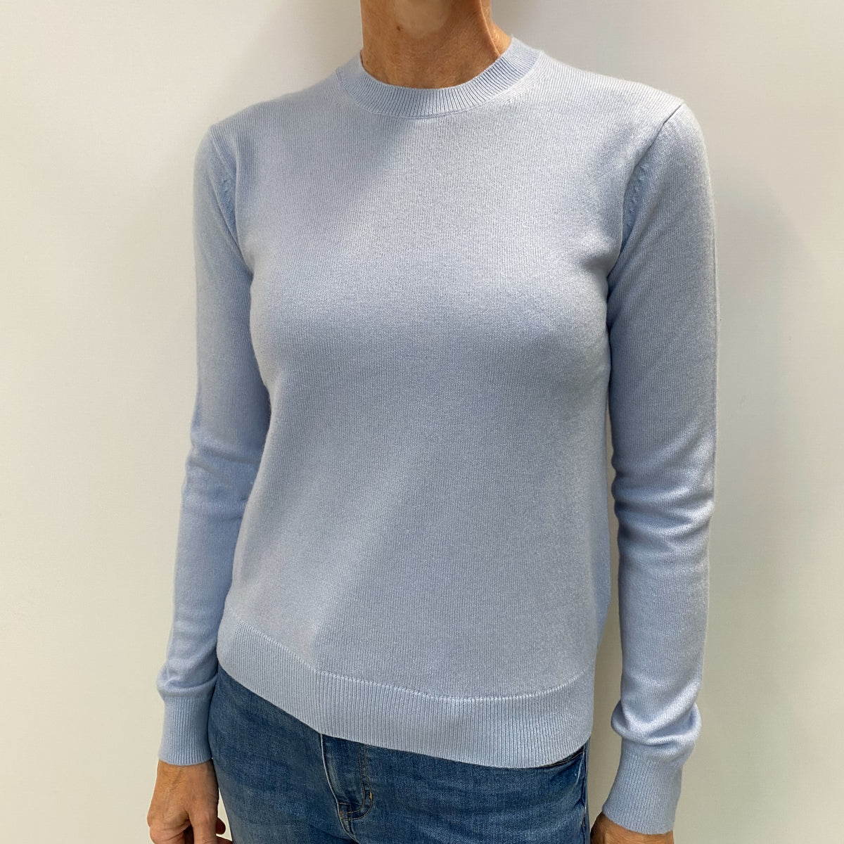 Sky Blue Cashmere Crew Neck Jumper Small
