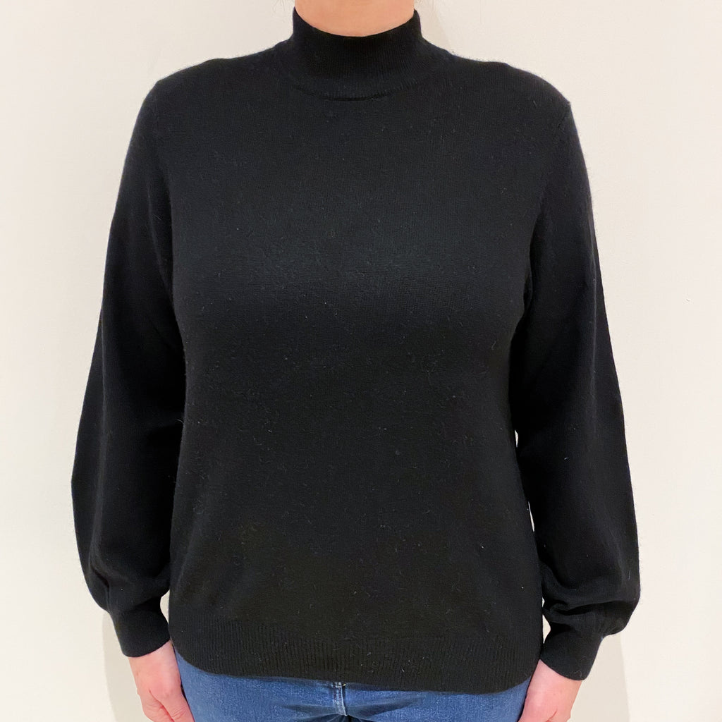 Black Cashmere Turtle Neck Jumper Large