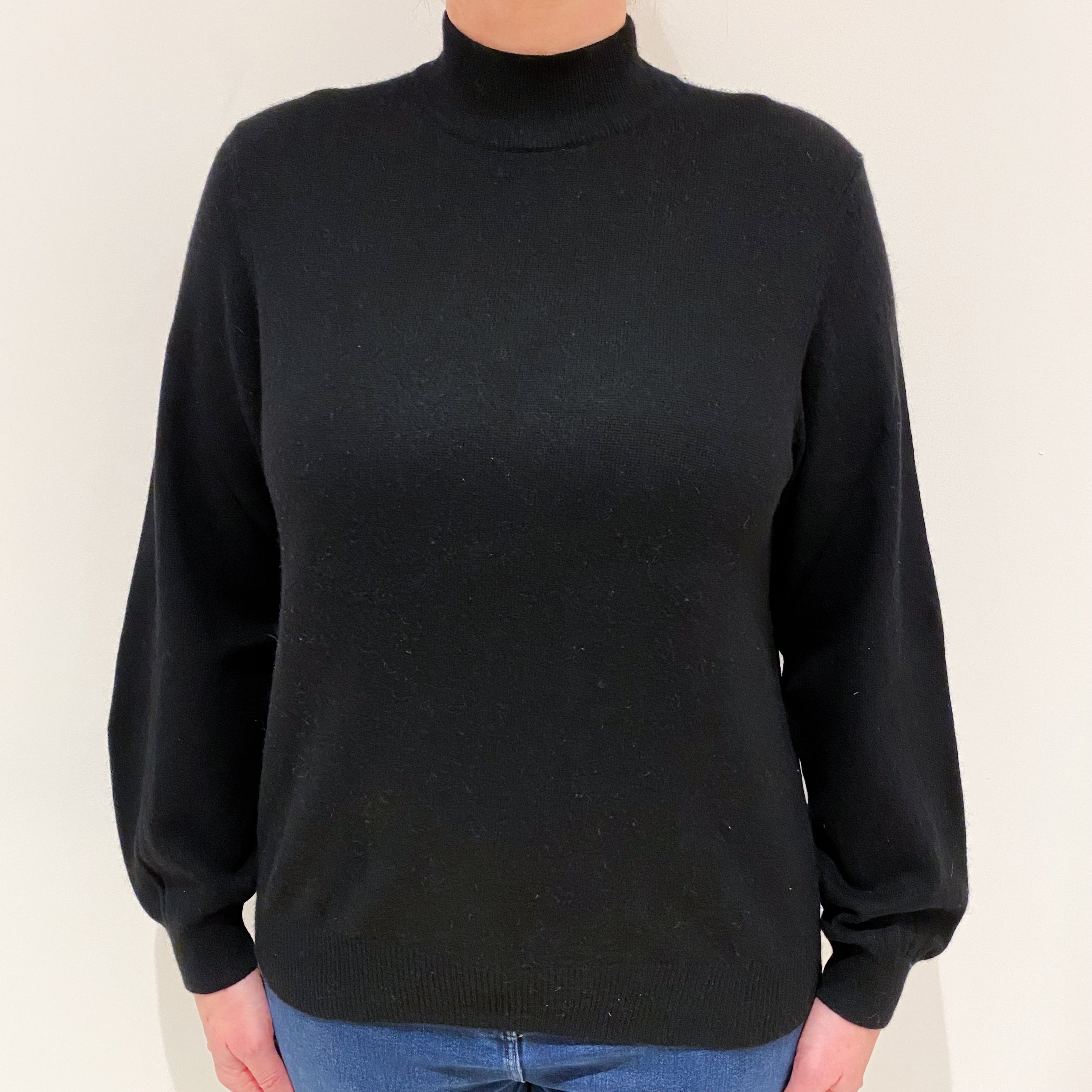 Black Cashmere Turtle Neck Jumper Large