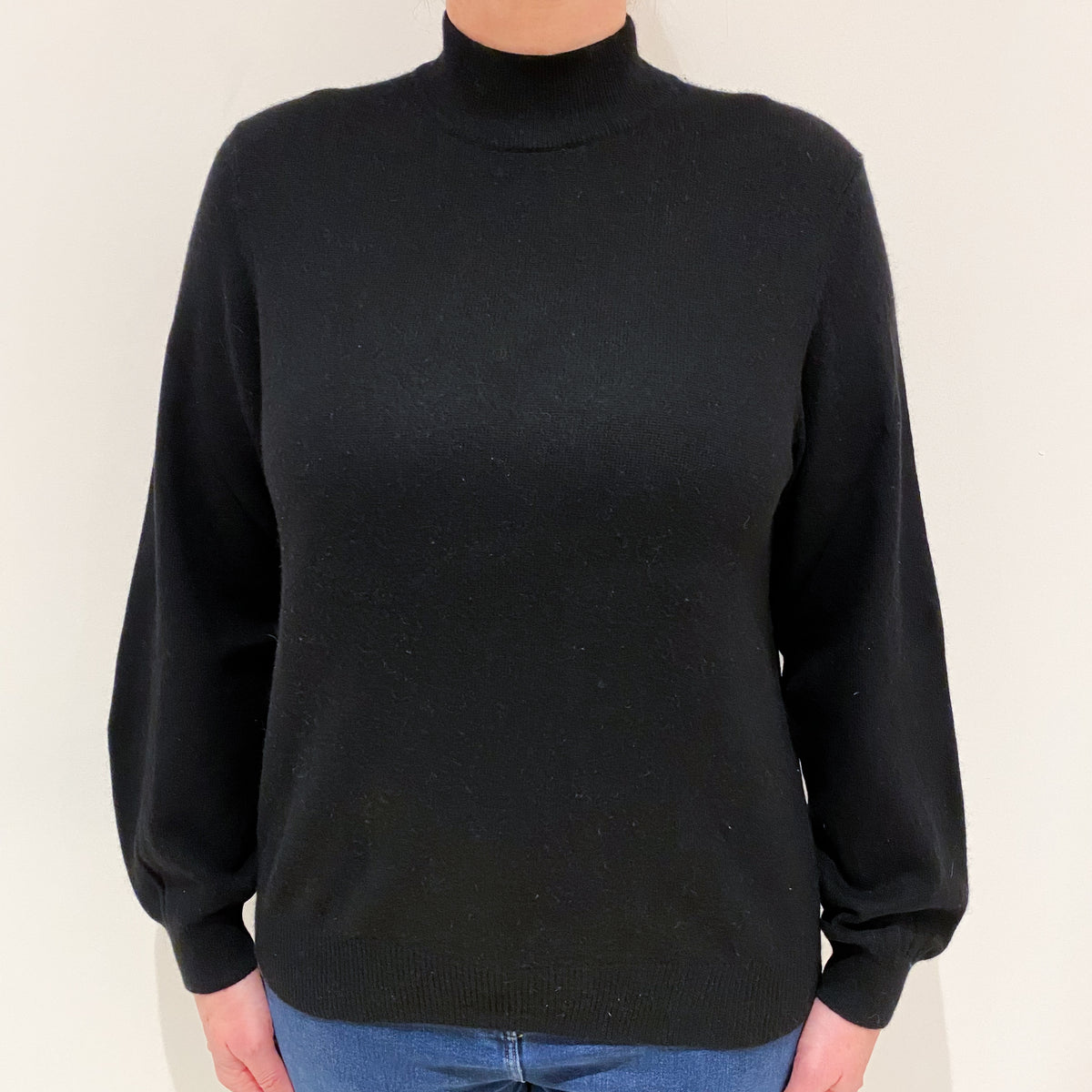 Black Cashmere Turtle Neck Jumper Large