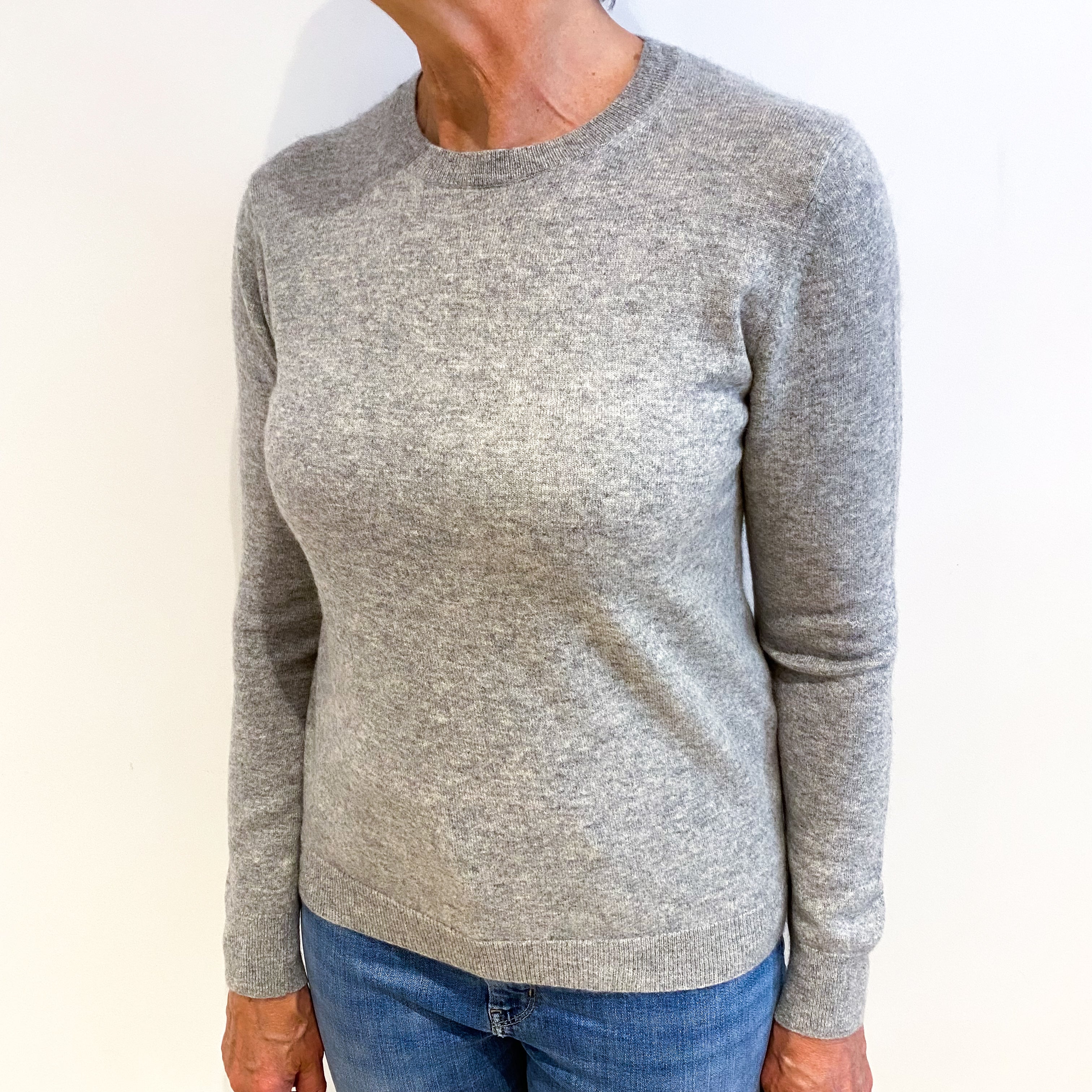 Smoke Grey Cashmere Crew Neck Jumper Medium