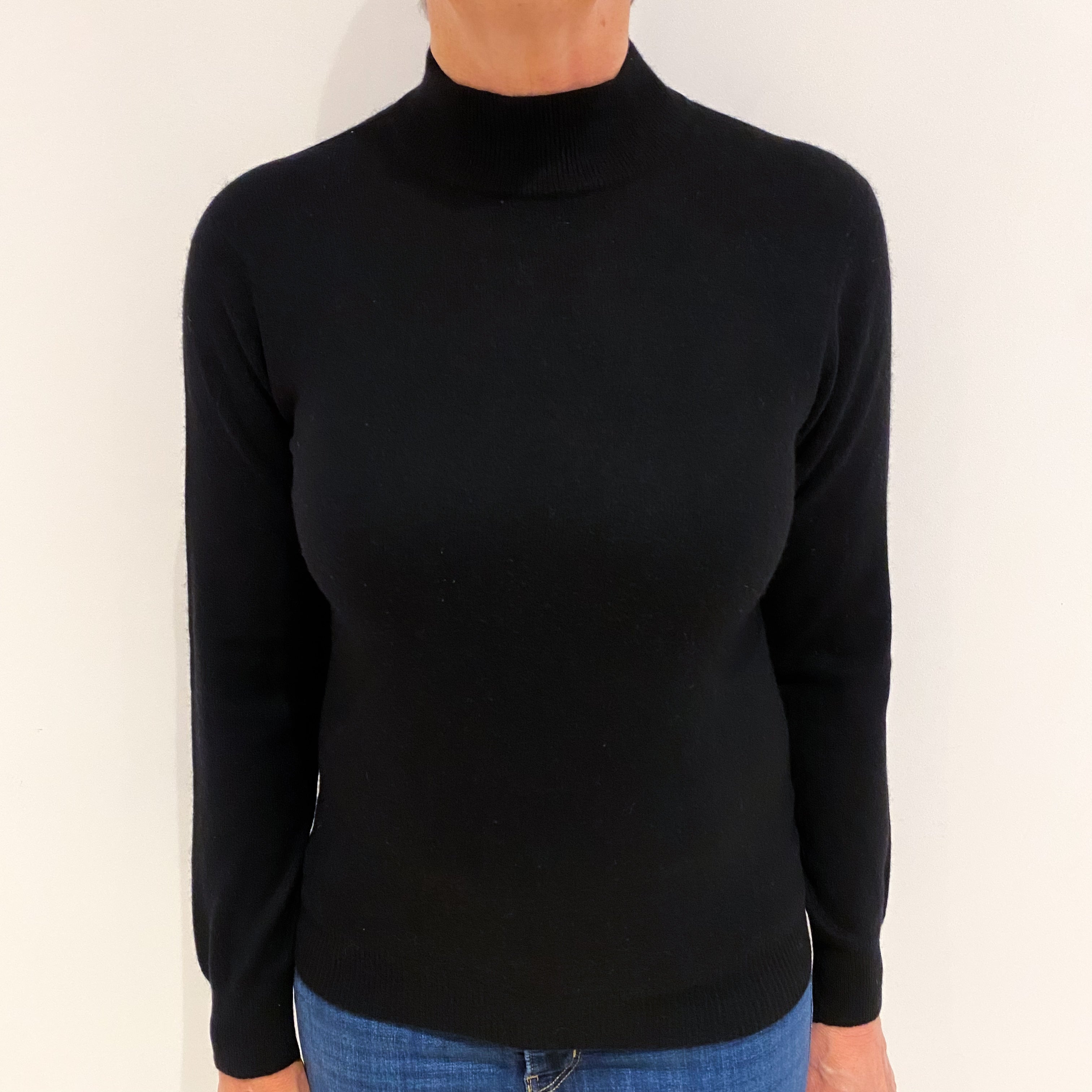 Black Cashmere Turtle Neck Jumper Medium