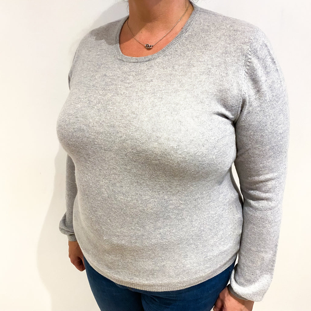Mist Grey Cashmere Crew Neck Jumper Extra Large