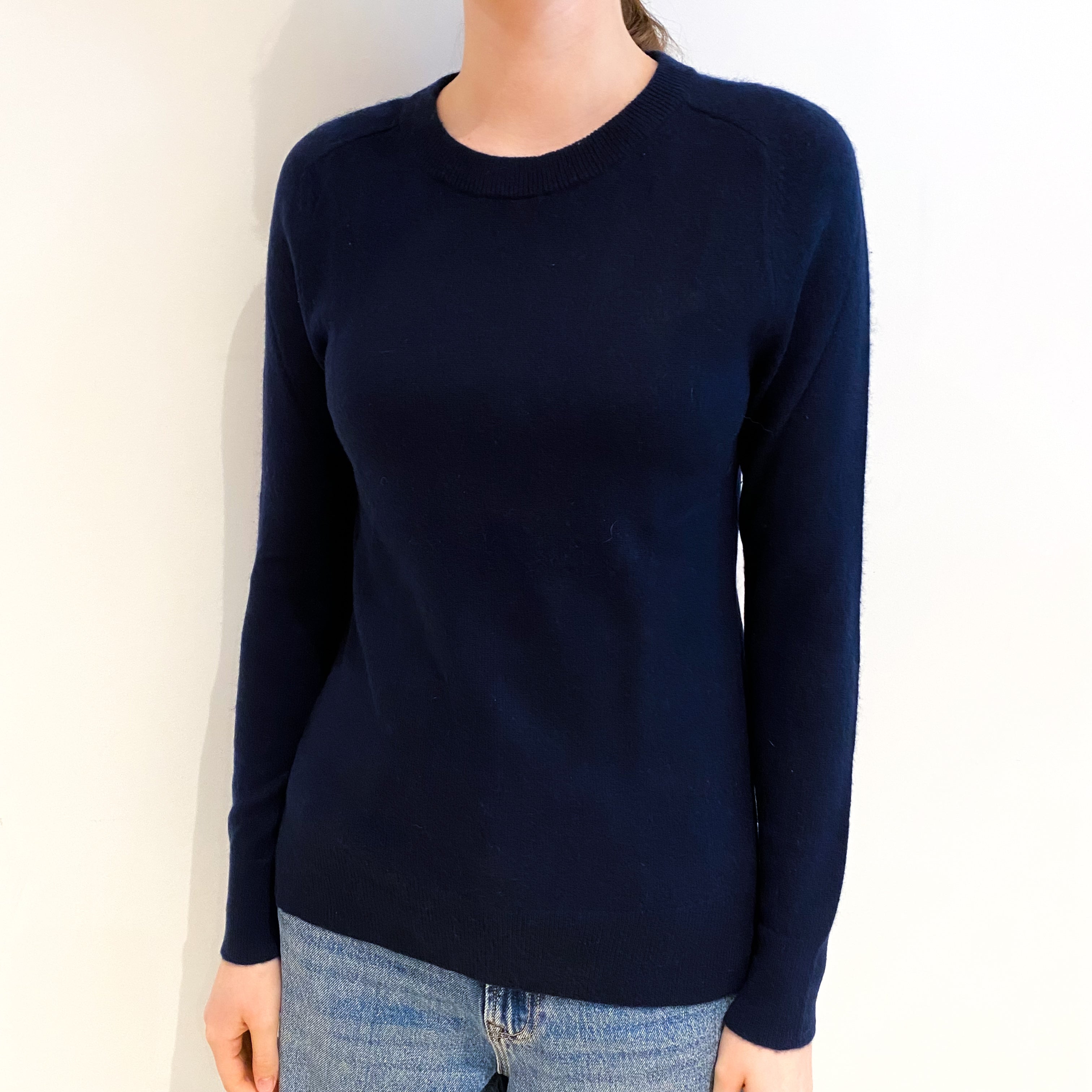 Navy Blue Cashmere Crew Neck Jumper Extra Small