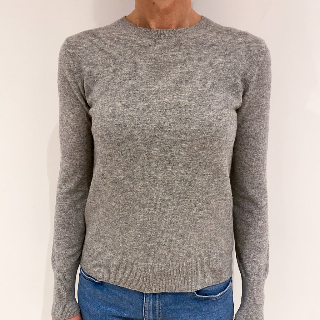 Smoke Grey Cashmere Crew Neck Jumper Small