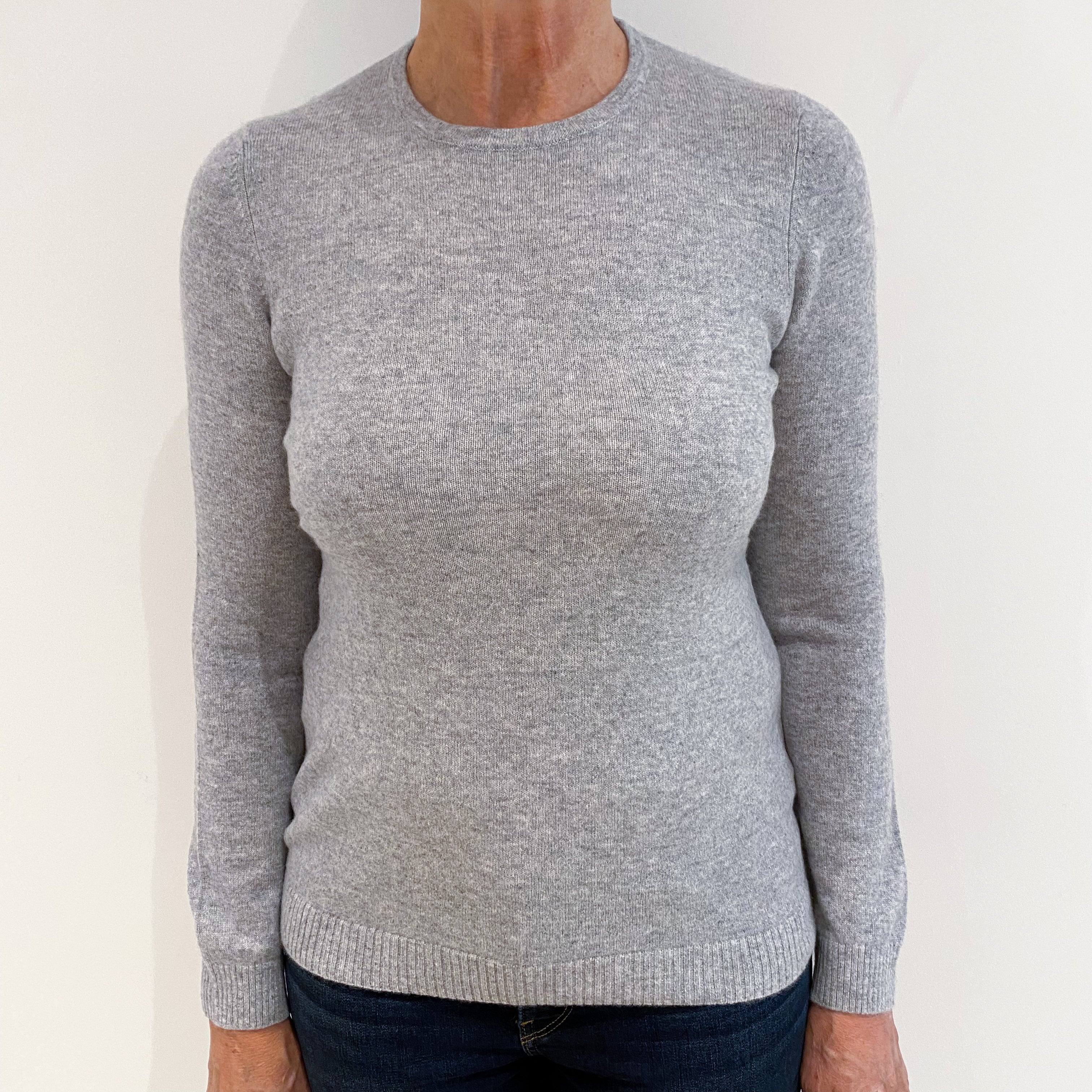 Smoke Grey Cashmere Crew Neck Jumper Medium
