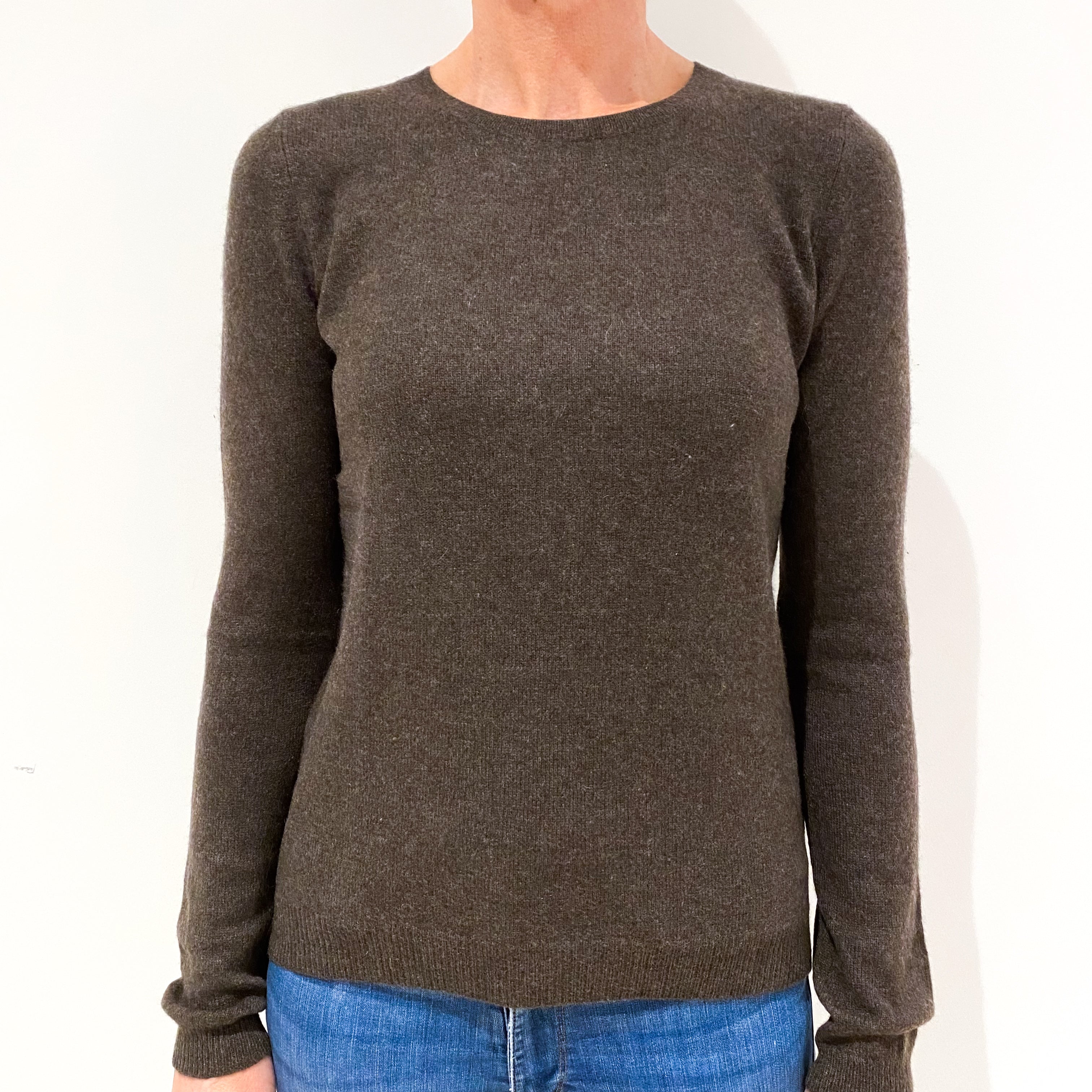 Donkey Brown Cashmere Crew Neck Jumper Small