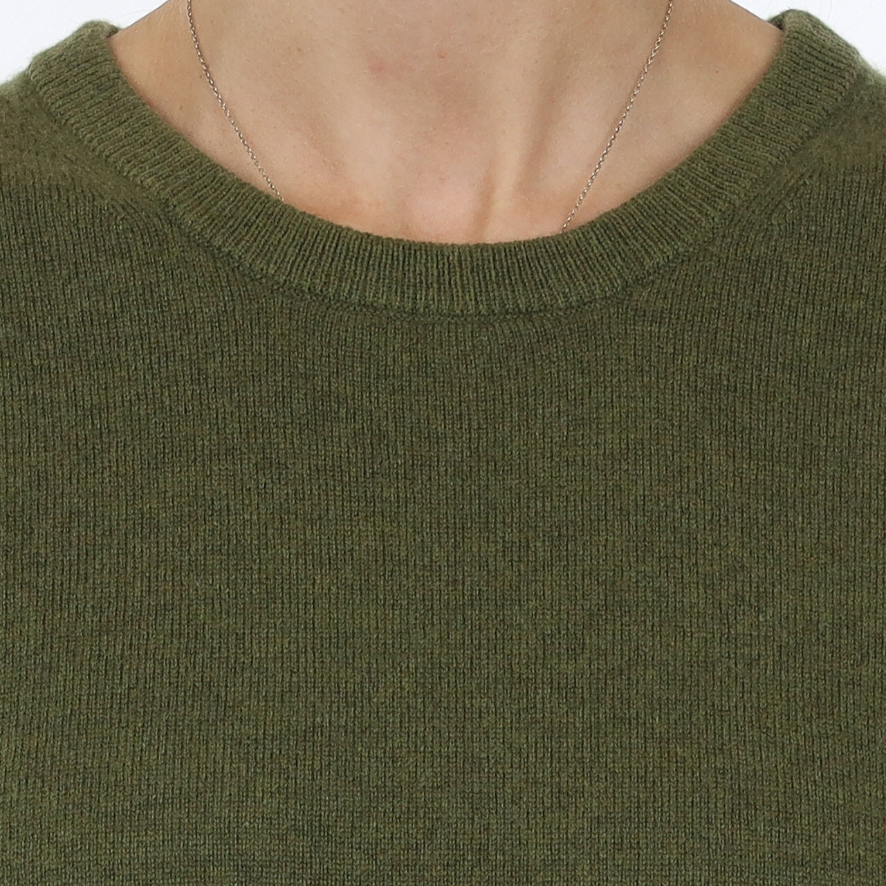 Brand New Olive Green Cashmere Crew Neck T-Shirt Small UK 8-10