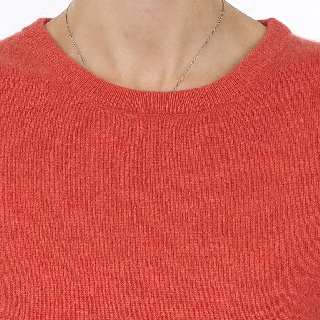 Brand New Watermelon Orange Cashmere Crew Neck T-Shirt Extra Large UK 20-22