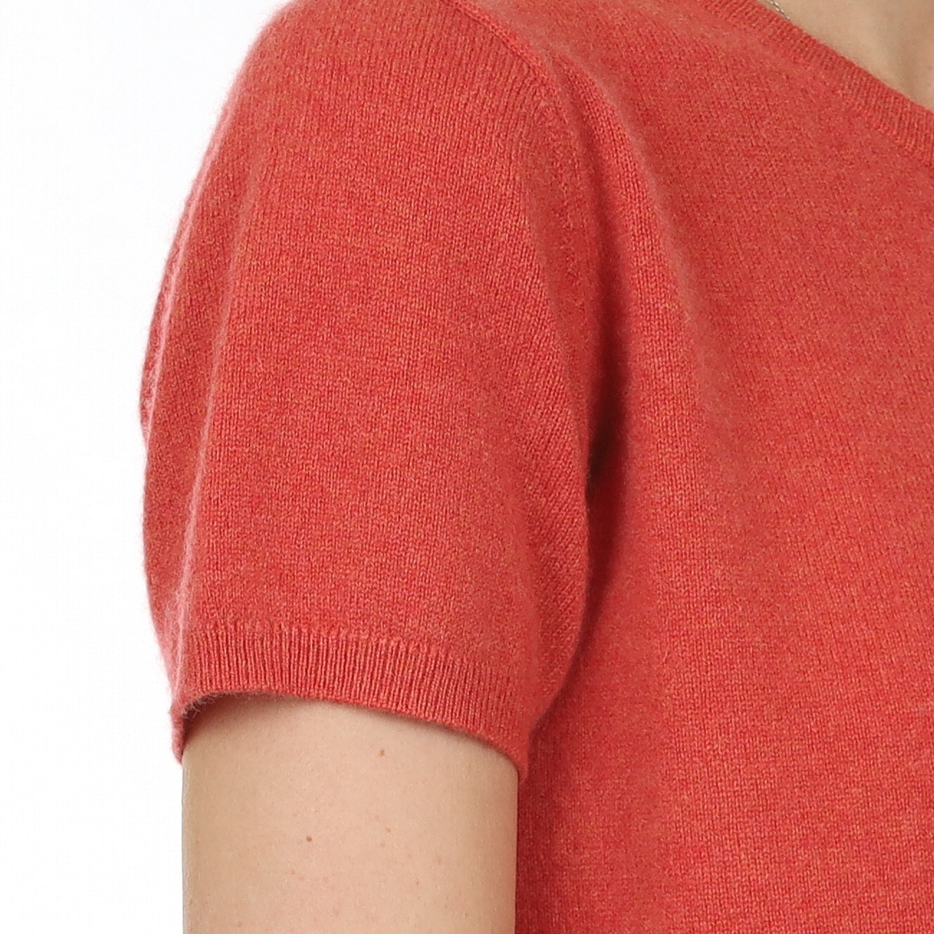 Brand New Watermelon Orange Cashmere Crew Neck T-Shirt Medium UK 12-14