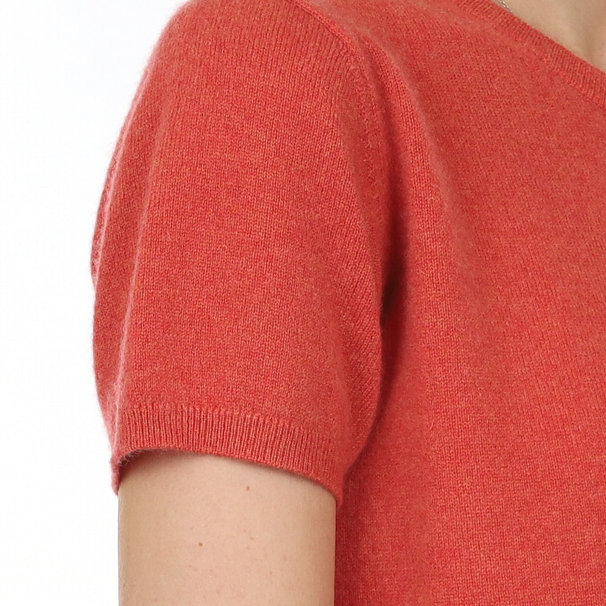 Brand New Watermelon Orange Cashmere Crew Neck T-Shirt Extra Small UK 6-8