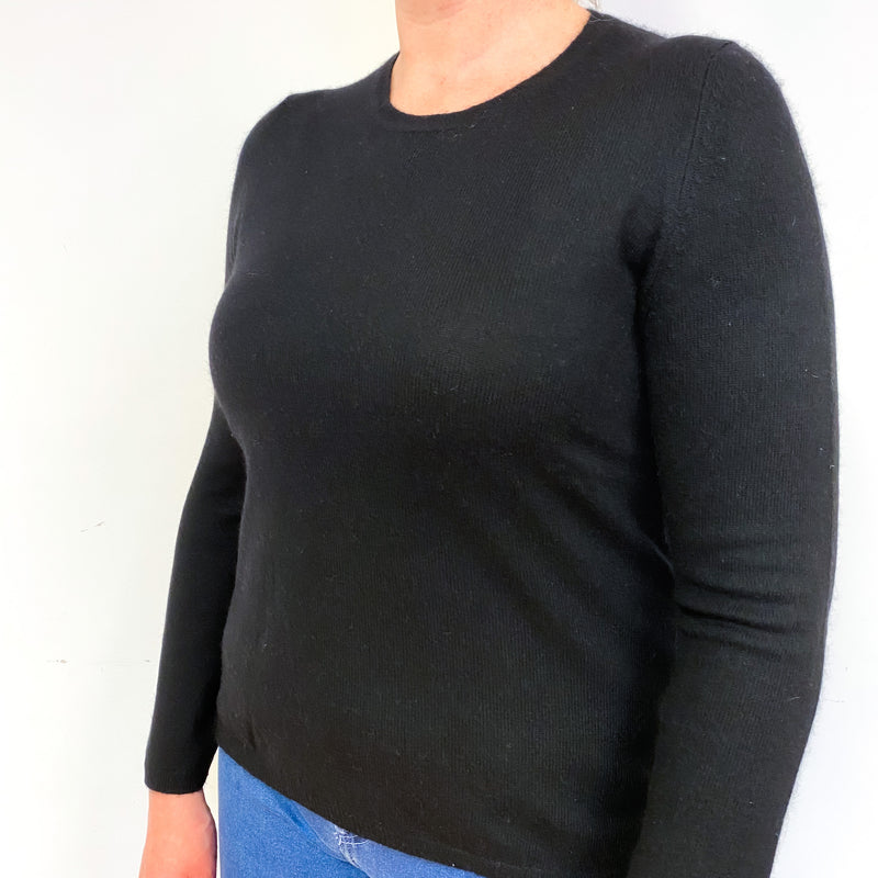 Black Cashmere Crew Neck Jumper Large