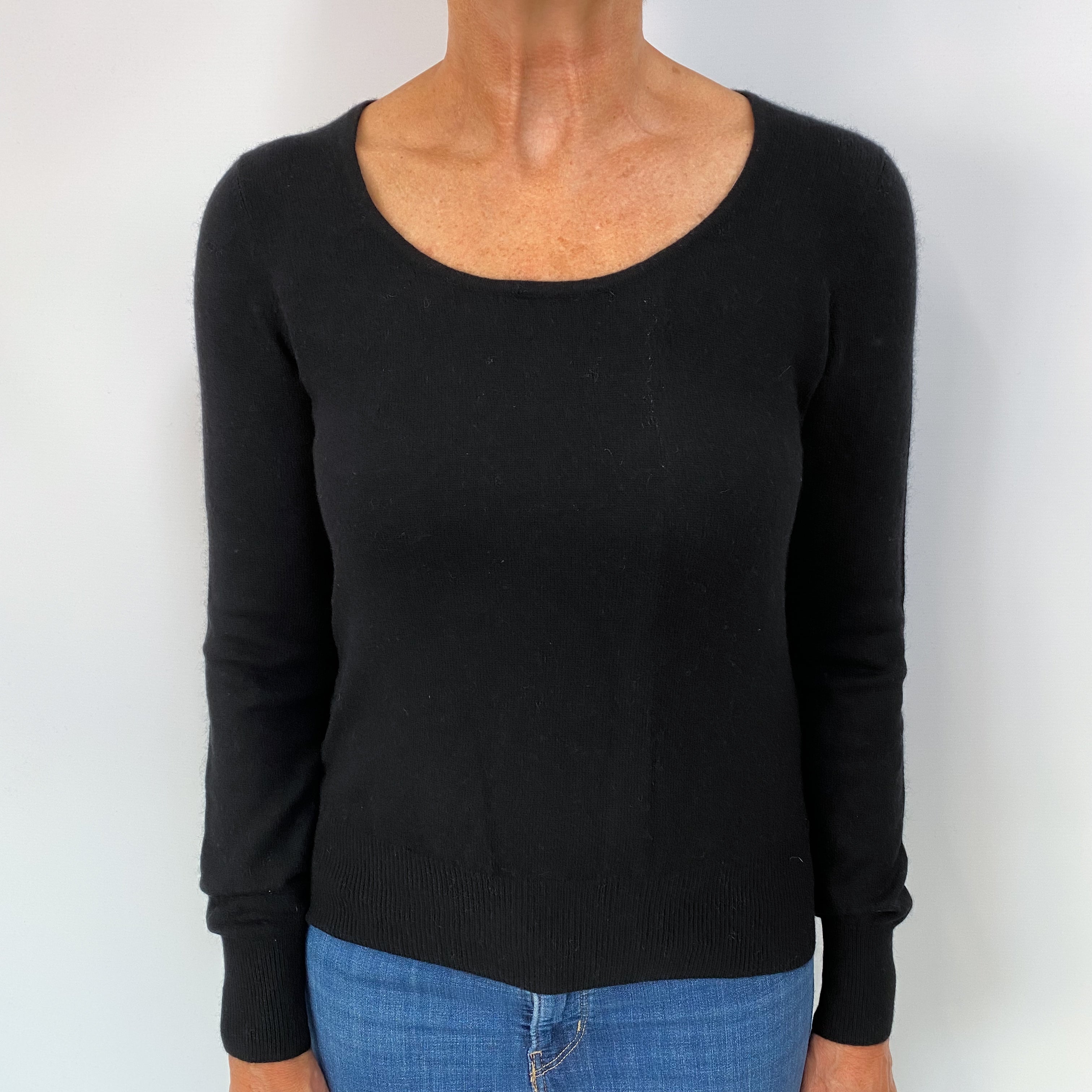 Black Cashmere Crew Neck Jumper Medium
