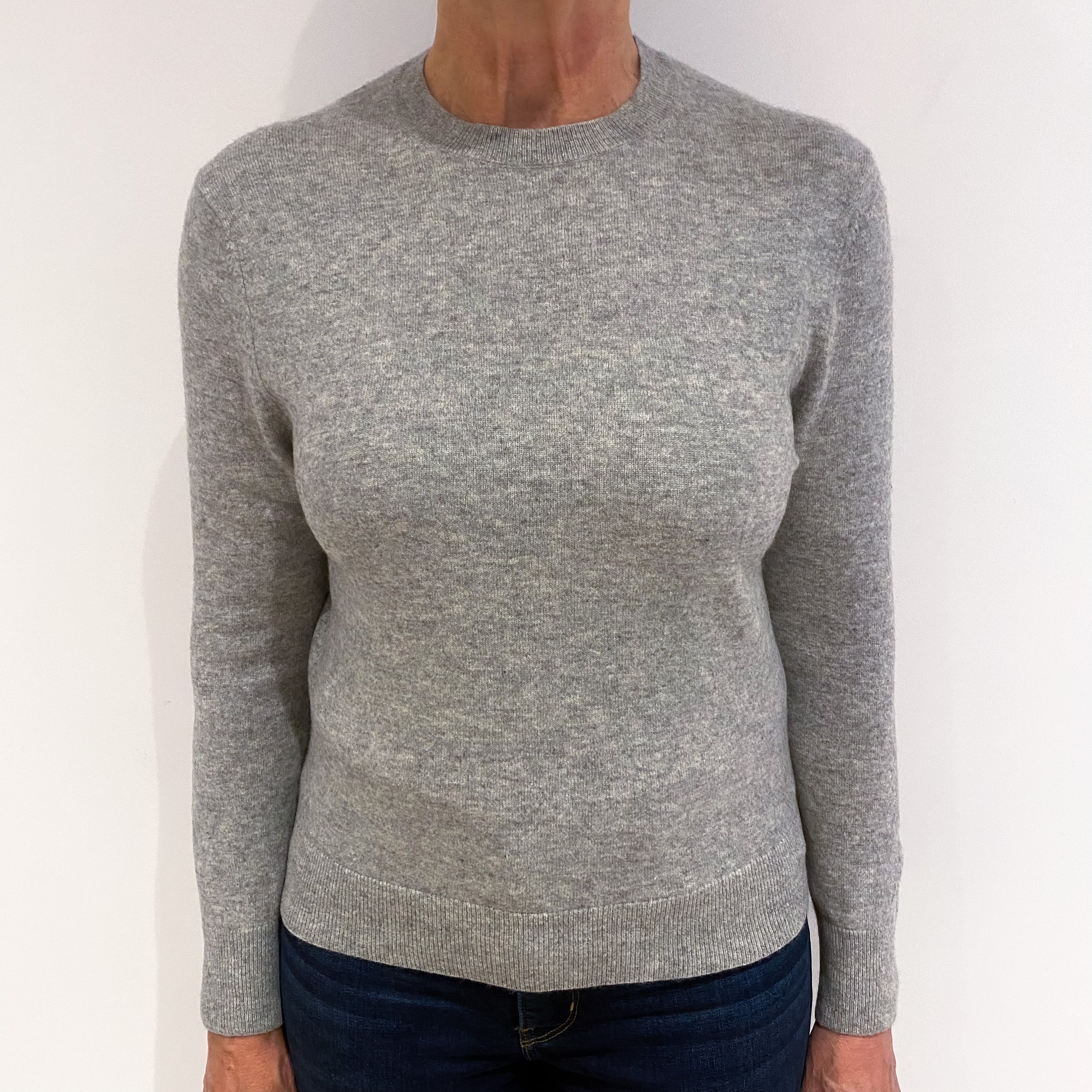 Smoke Grey Cashmere Crew Neck Jumper Medium