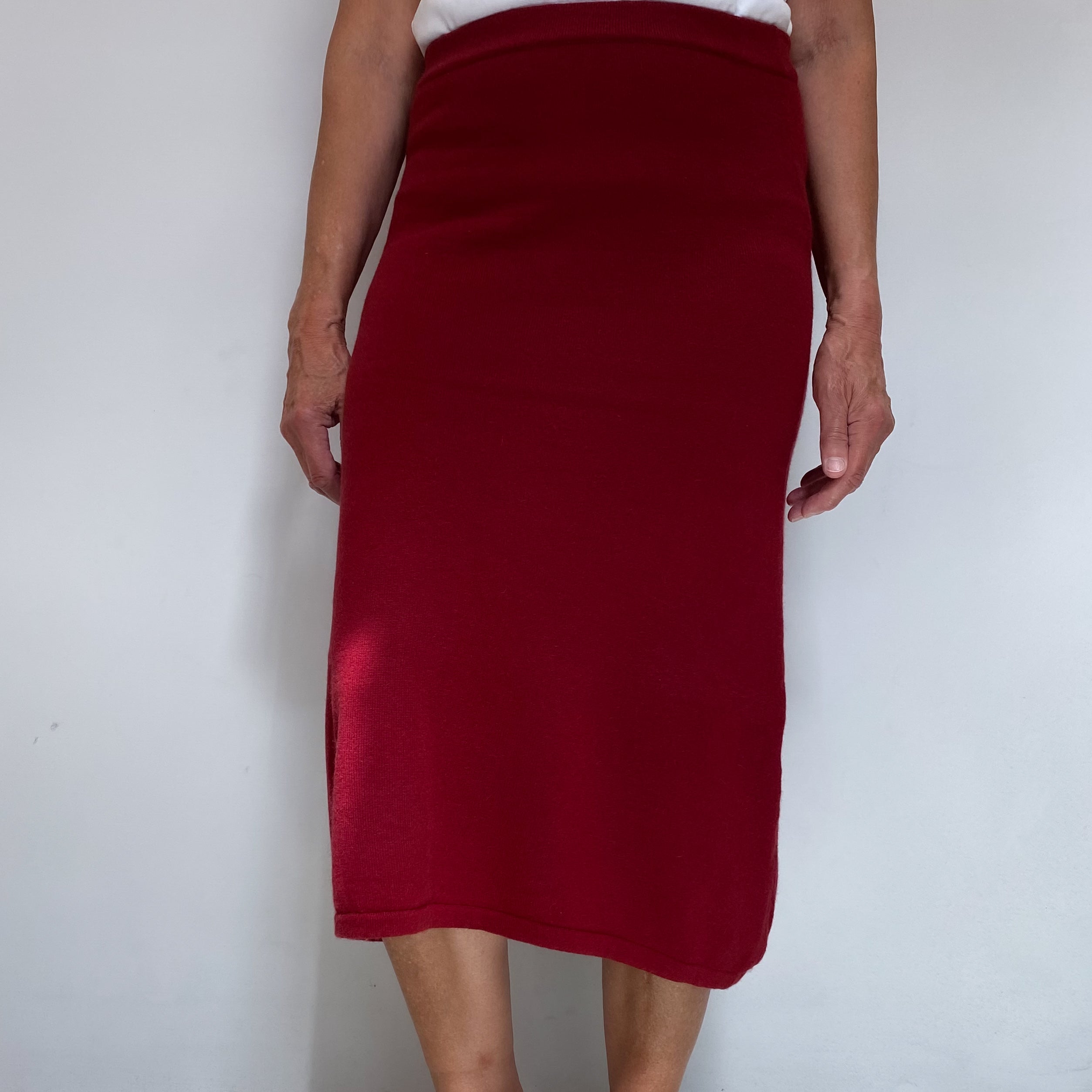 Burgundy Red Cashmere Skirt Medium