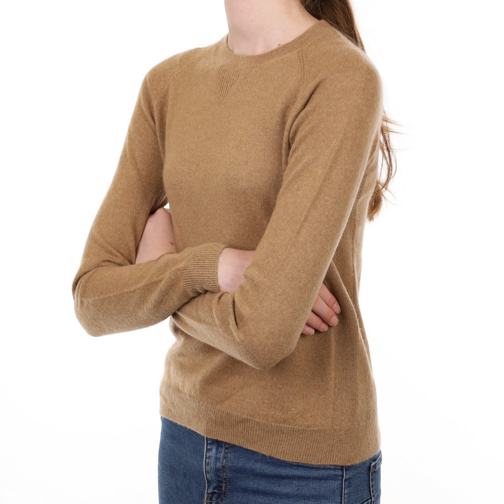 Caramel Brown Cashmere Crew Neck Jumper Extra Small