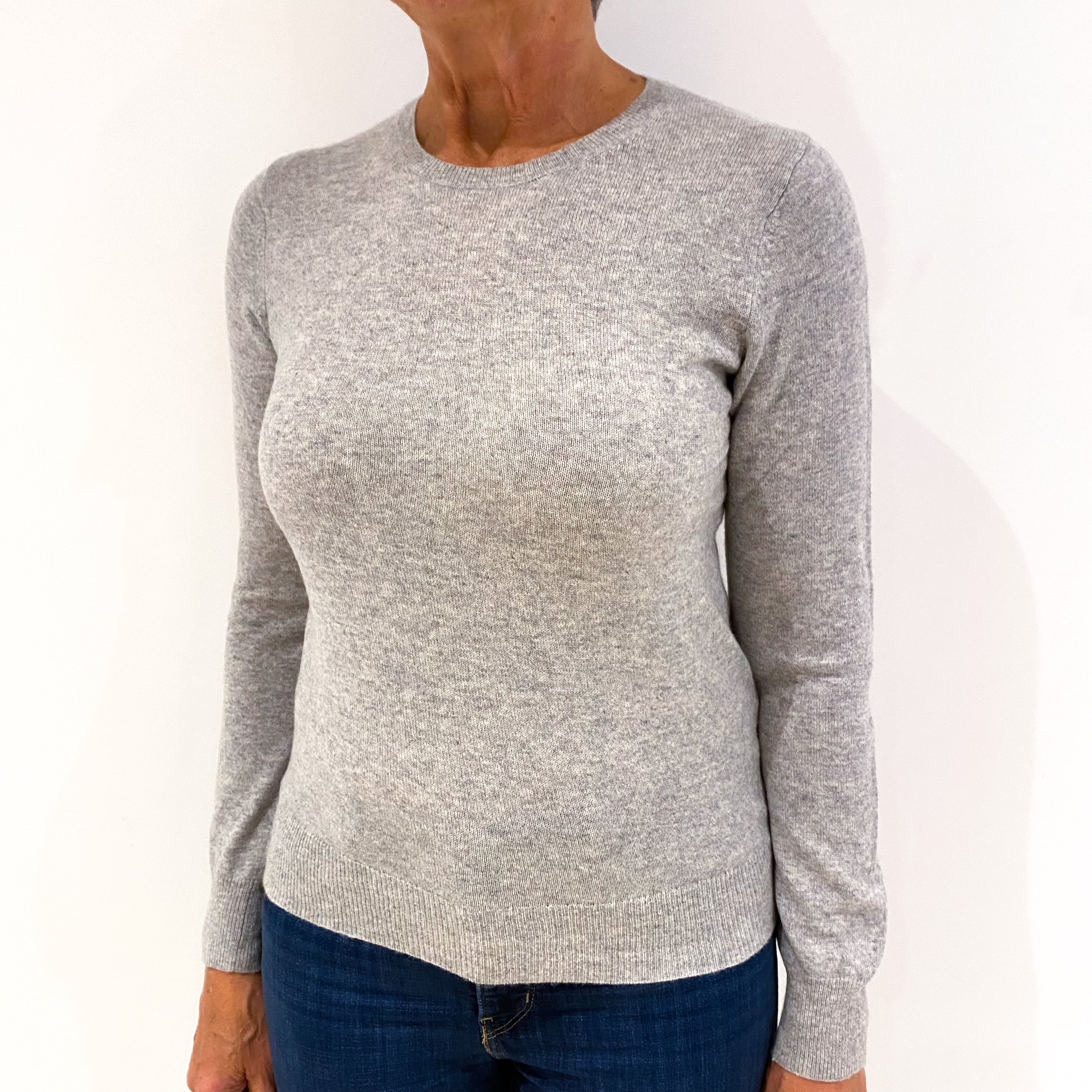 Smoke Grey Cashmere Crew Neck Jumper Medium