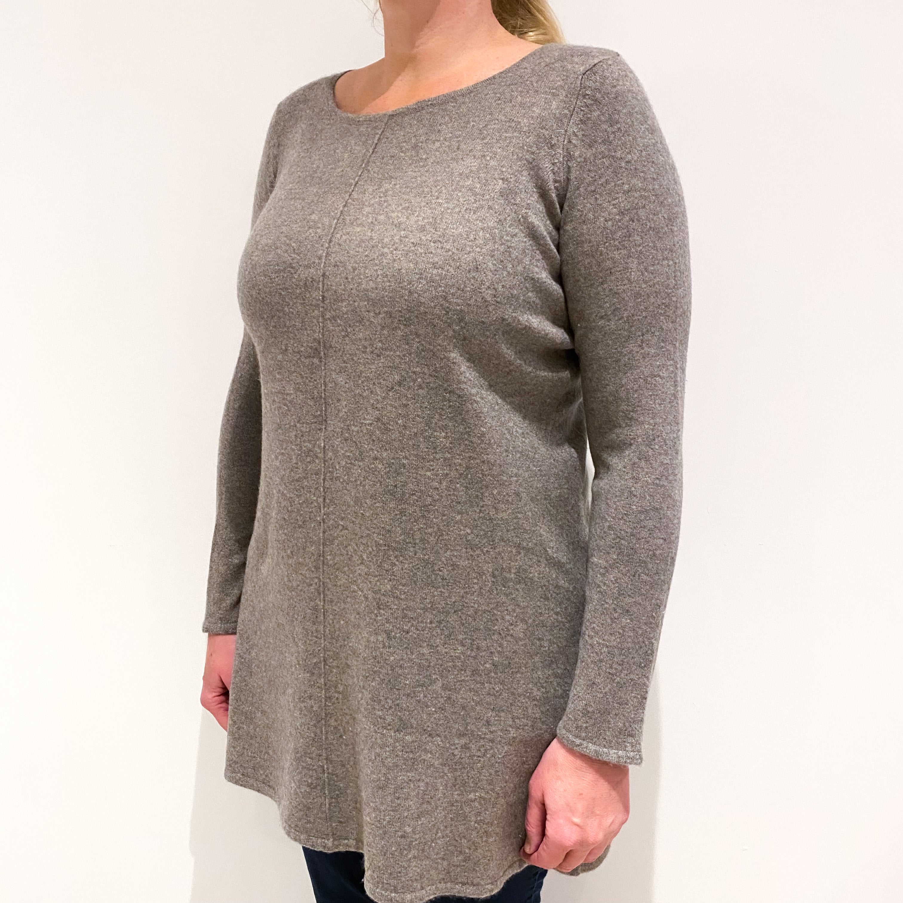 Mocha Brown Cashmere Crew Neck Large